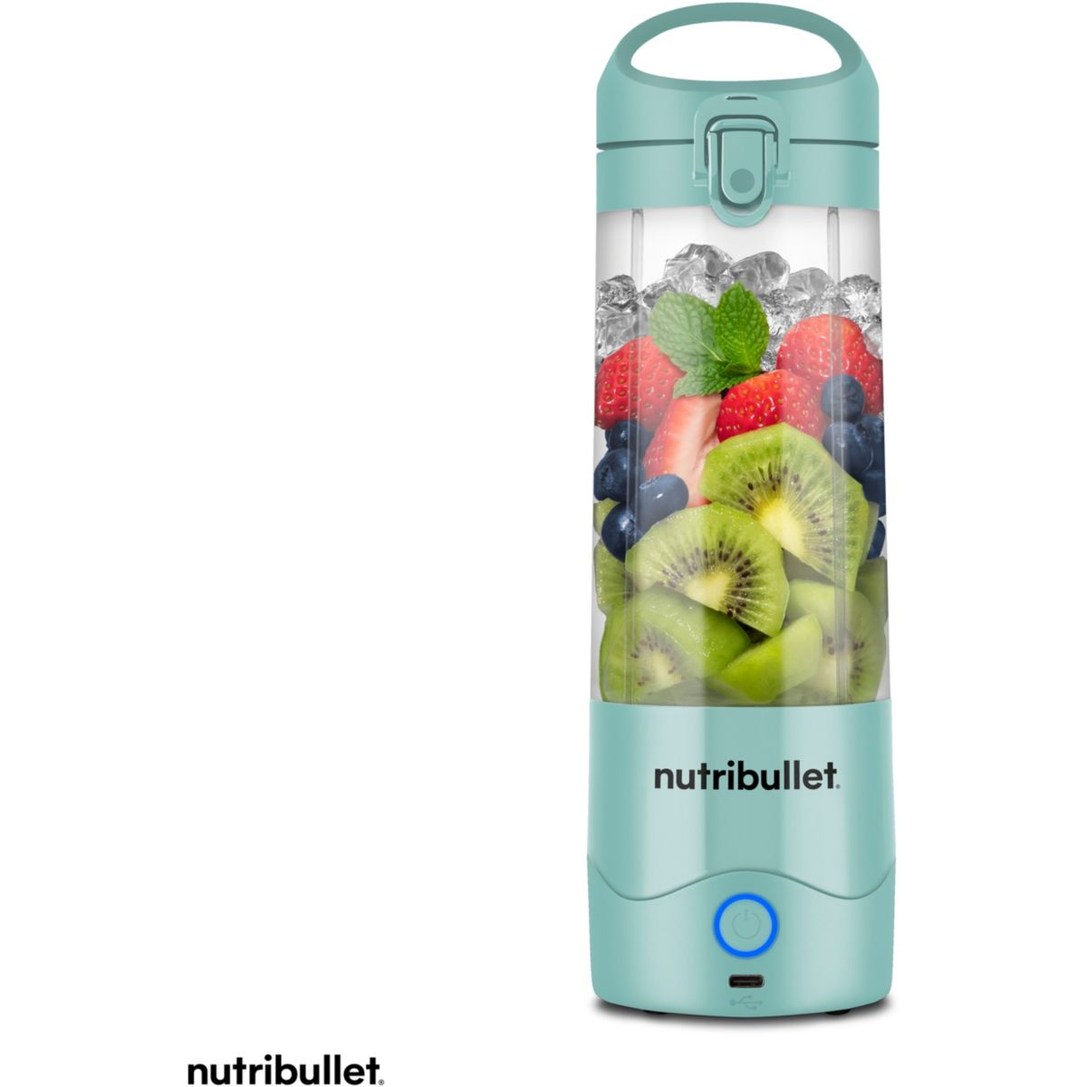 MediaMarkt Nutribullet Batidora De Vaso, Nbp003lbl Portable, Personal, Vaso Portátil 0.475 L, Asa Transportable, Carga Usb-C, 2000 Mah, Azul Claro - Imagen 3