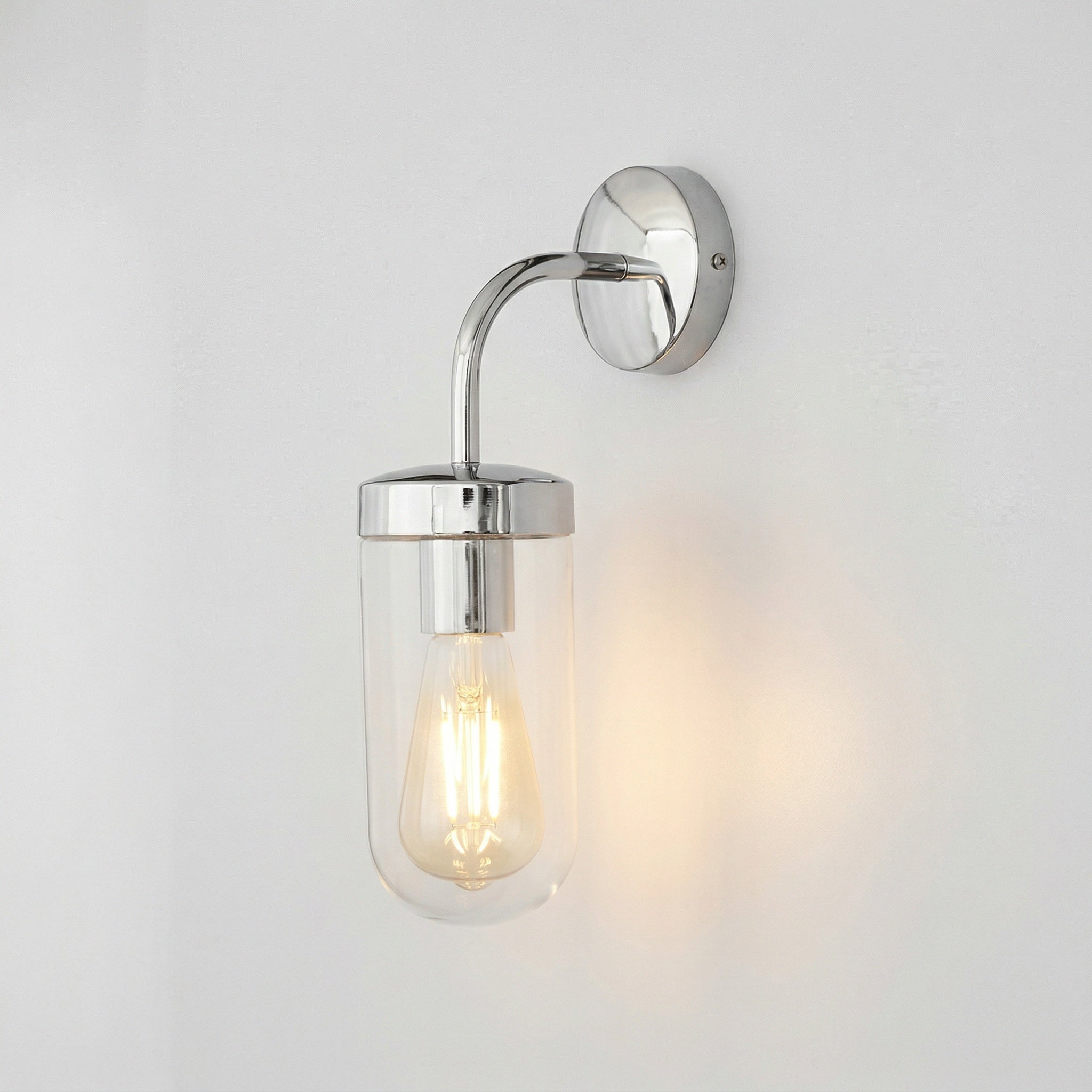 Kinkiet Yago chromowany przezroczysty 1xE27x60W aluminium wym:32,5x9,7x17cm IP44 Rabalux