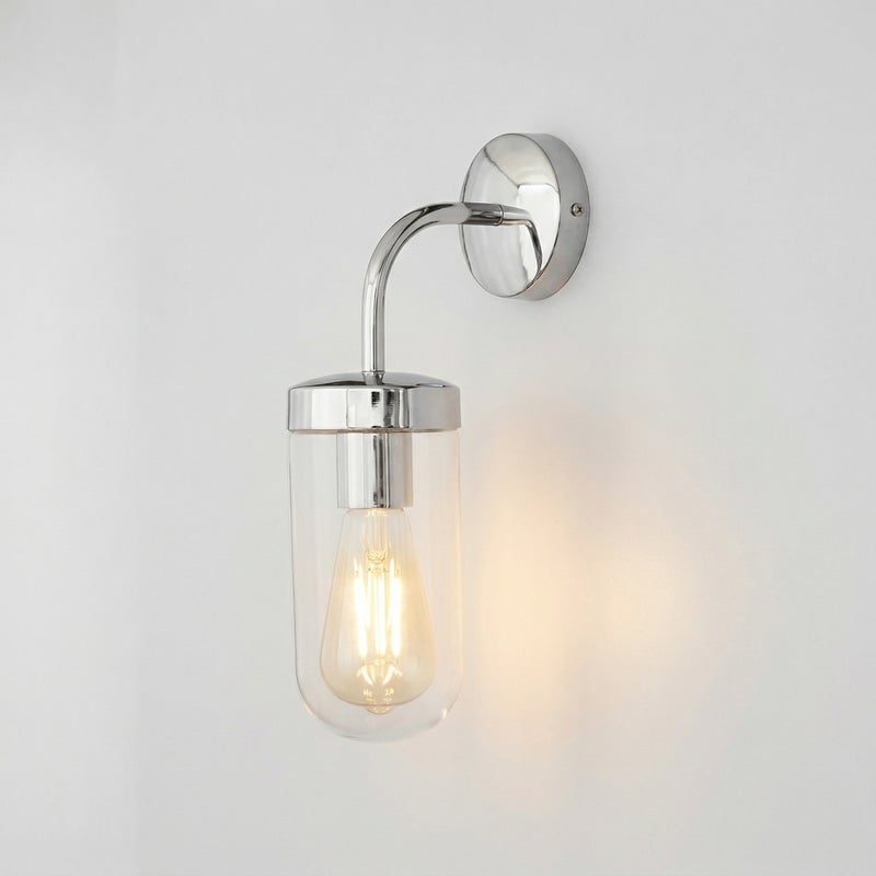 Kinkiet Yago chromowany przezroczysty 1xE27x60W aluminium wym:32,5x9,7x17cm IP44 Rabalux