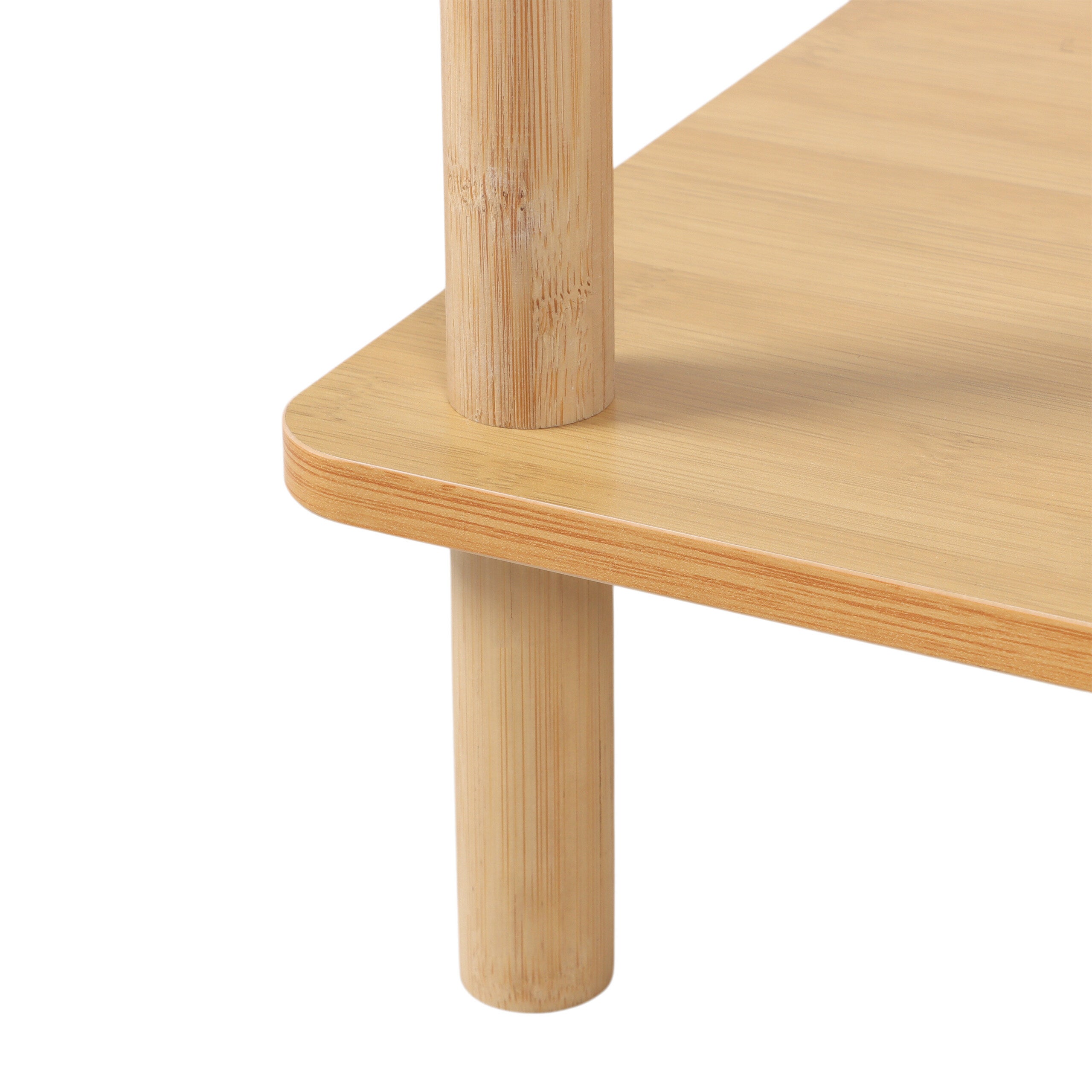 Étagère autoportante 79x60x40 cm, 3 niveaux, MDF/bambou, pour salle de bain, salon, cuisine, naturelle, relaxdays - 5