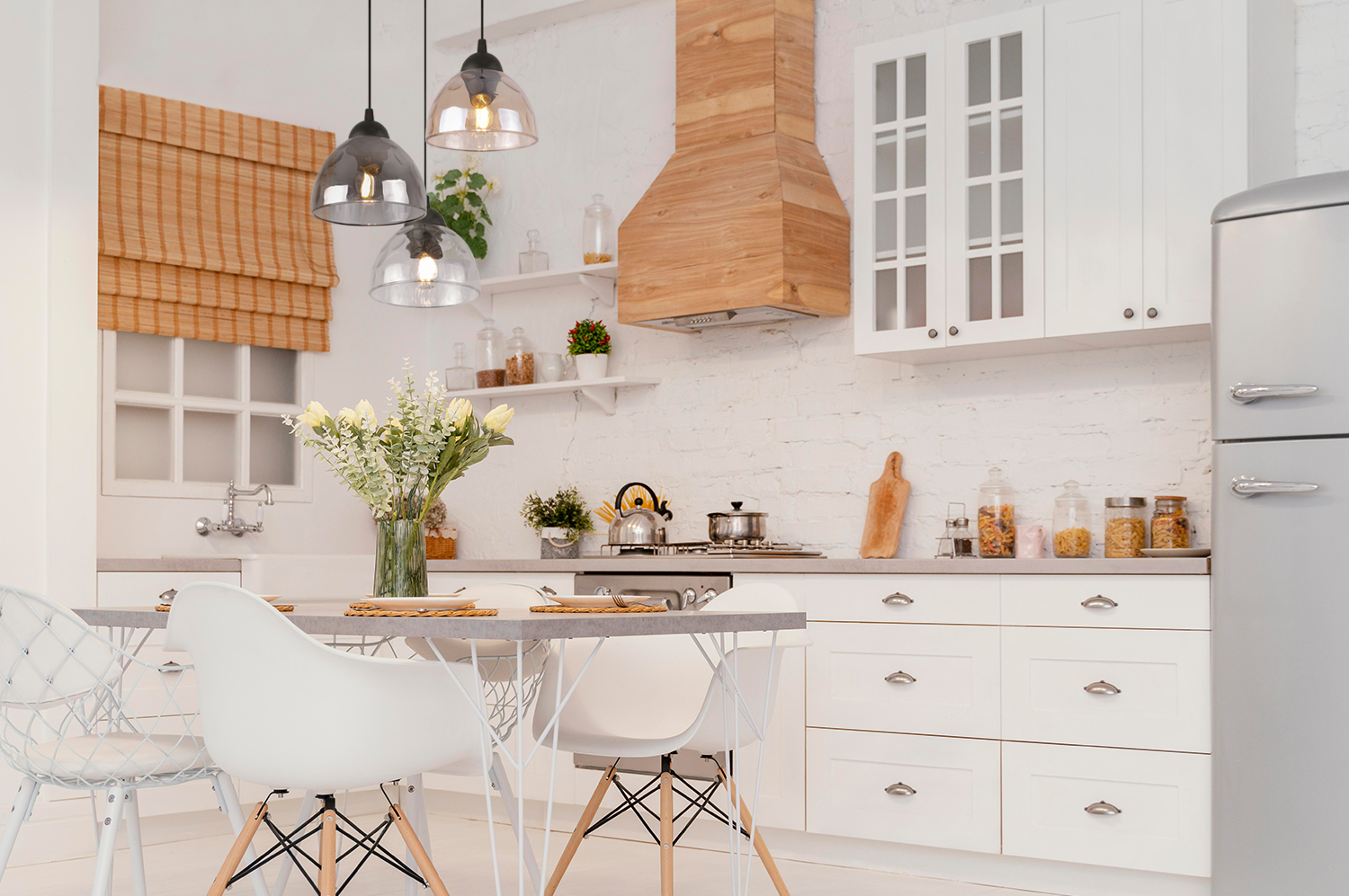 Lampa sufitowa wisząca Venice modern 3xE27 klosz półokrągły czarny/wielokolorowy Light Home LH - 4