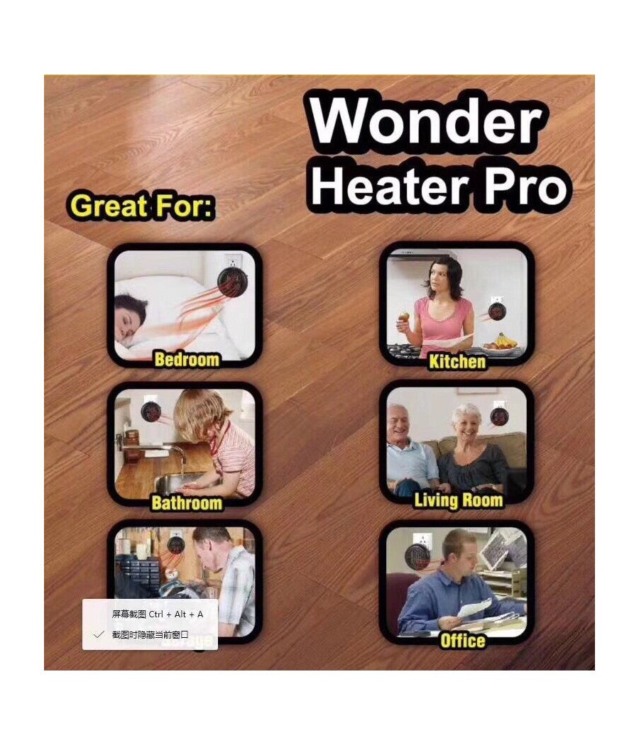 Trade Shop - Stufa Elettrica Portatile 900w Wonder Heater Portatile Regolabile Da 15° A 32°c - - 3