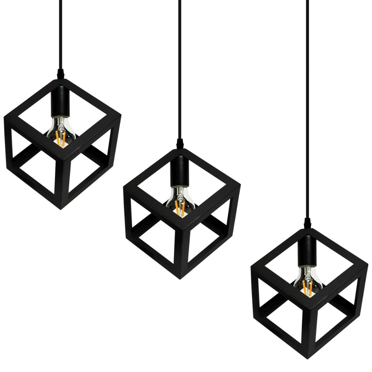 Lampa wisząca Sweden czarna 3xE27x20W wym: 180 x 16 x 70 cm metal Polux - 2