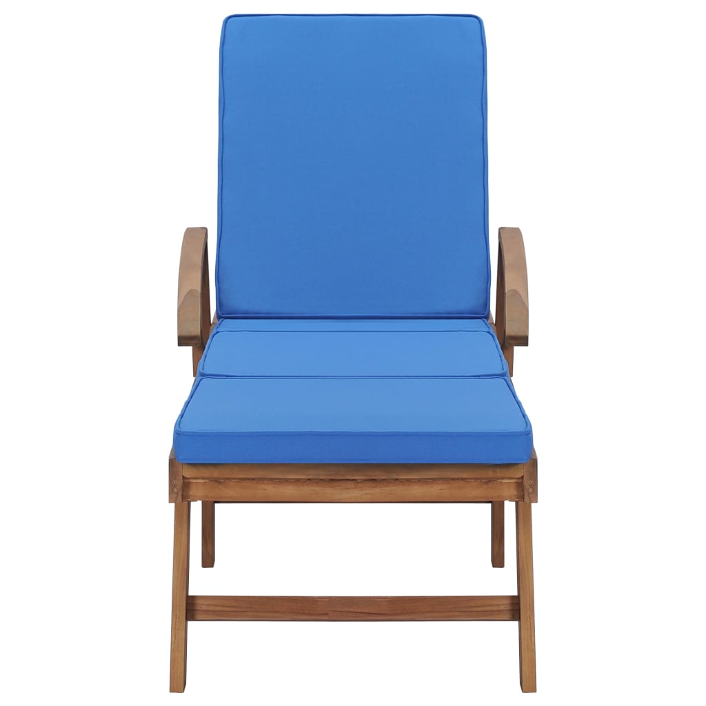 Set di 2 sdraio sedia a sdraio prendisole lettino da giardino terrazza mobili da esterno con cuscini legn 02_0012153 - 3