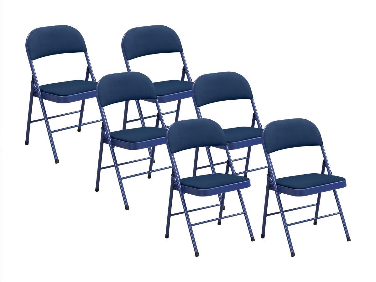 Lot De 6 Chaises Pliantes ANVOFONG - Structure Métallique Robuste, Siège PP, Idéales Pour Intérieur Et Événements