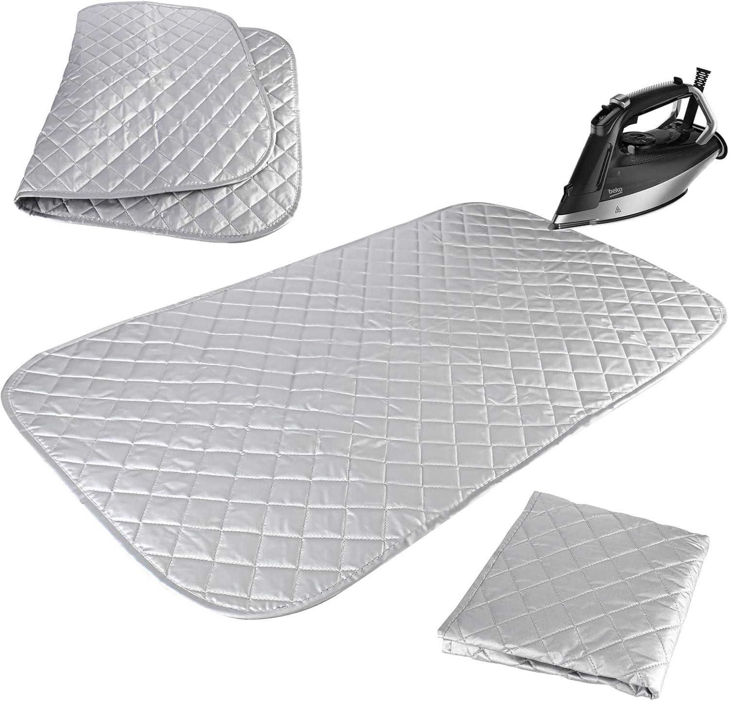 Pokrowiec na deskę do prasowania - 48 x 85 cm - Składana bawełniana deska do prasowania - Odporna na ciepło - Przenośny pokrowiec na deskę do prasowa