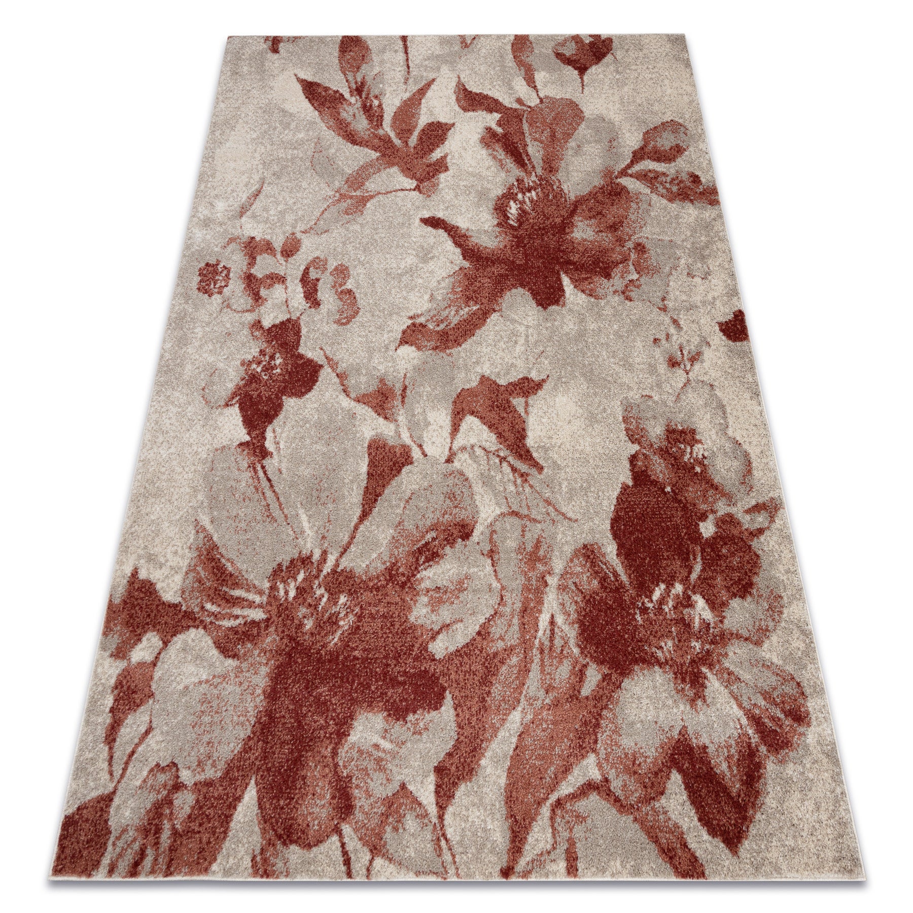 Dywan FUSION 8259 krem / bordo - Kwiaty, nowoczesny, abstrakcyjny 180x270 cm