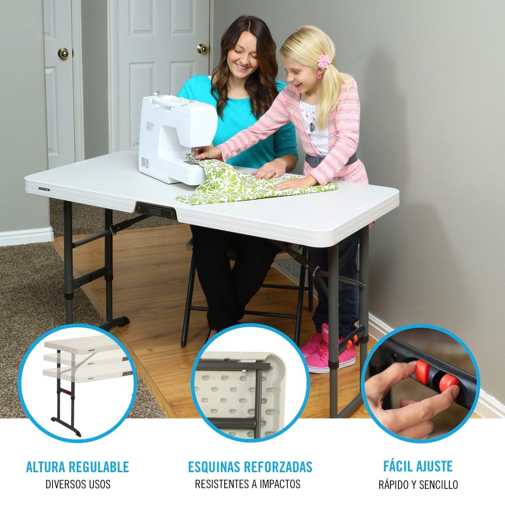 Mesa plegable ajustable en altura Lifetime 122x61x61-86 cm - 3