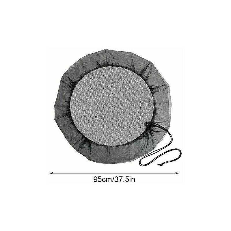 2 Pièces Filet de Protection avec Cordon de Serrage, Couverture Anti-Moustique & Animaux pour Récupérateur deau de Pluie (Diamètre 95 cm) - 4