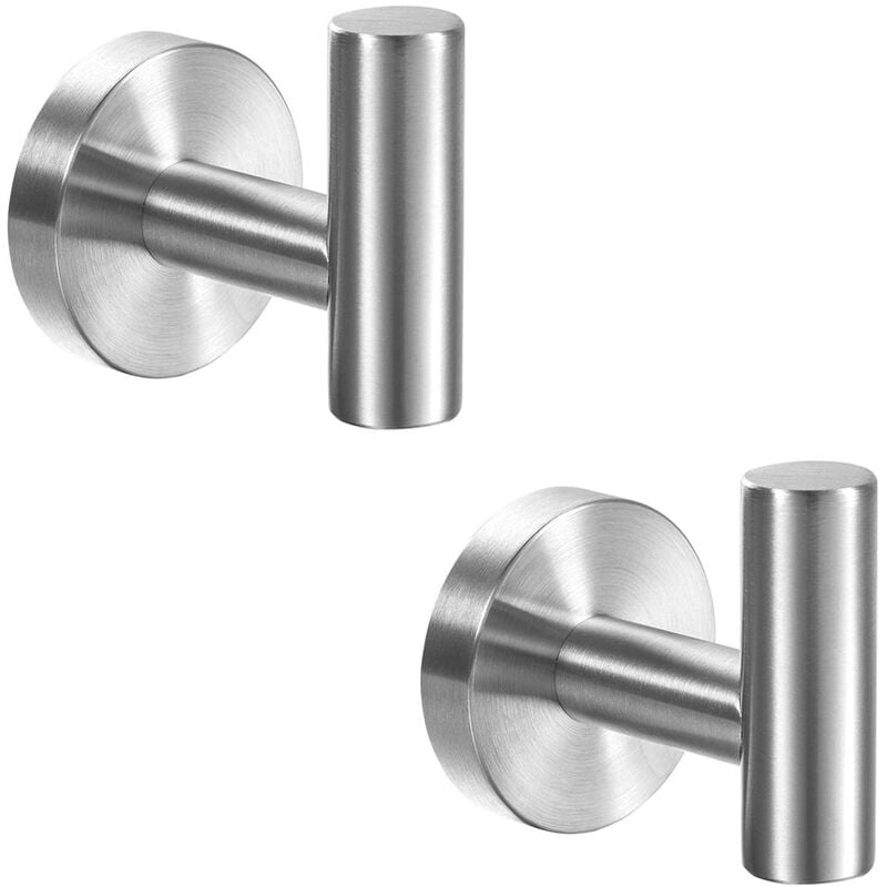 Zestaw 2 uchwytów łazienkowych, stal nierdzewna, srebrne