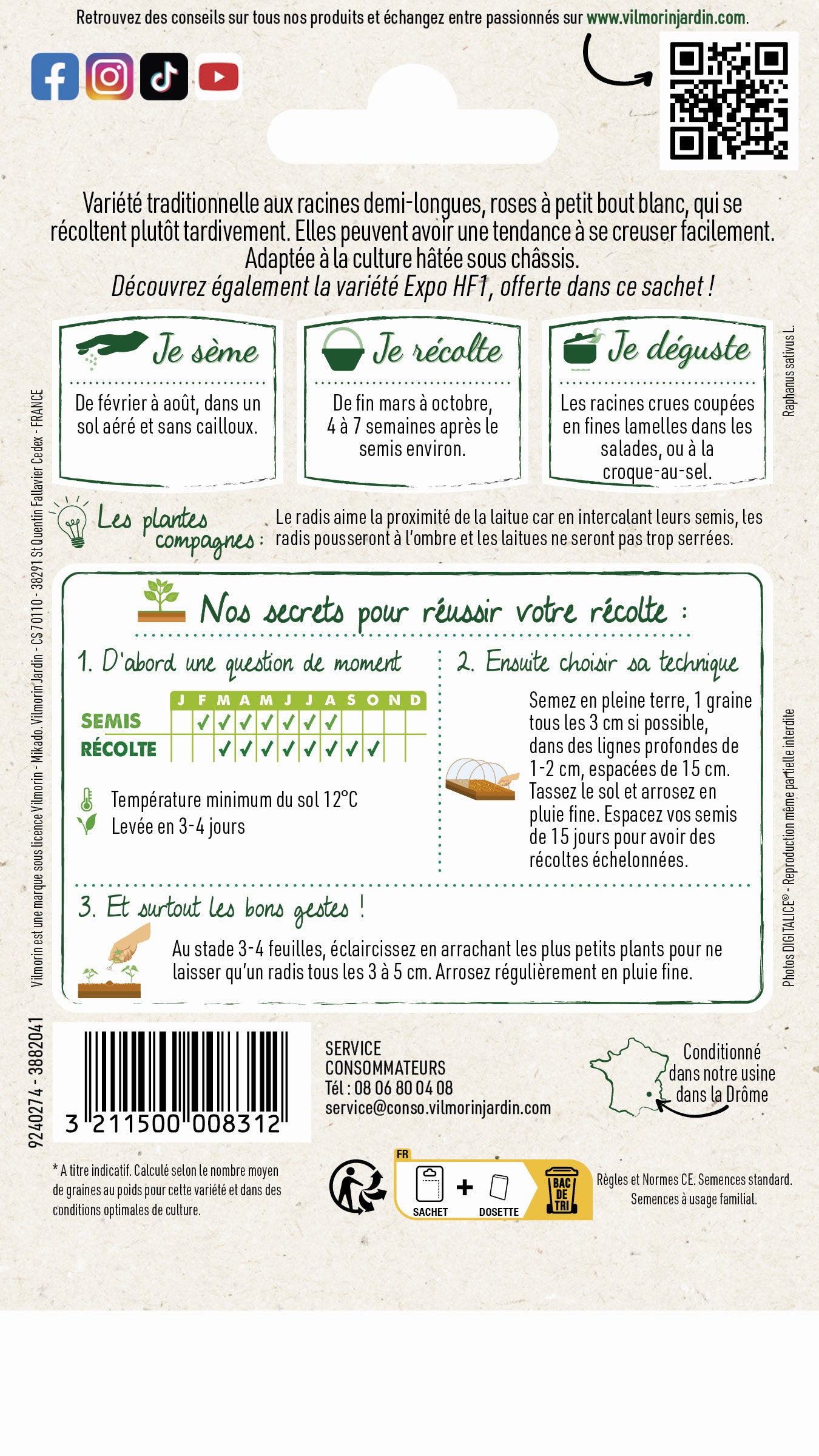 Vilmorin - Radis de 18 jours - 2