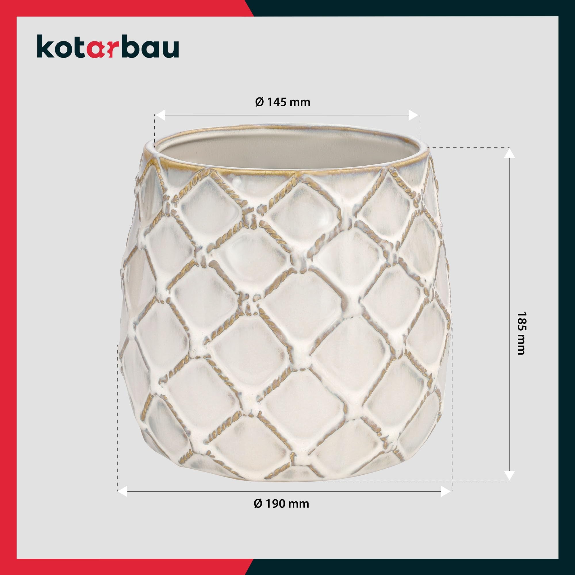 Doniczka ananas fi 145 donica osłonka ceramiczna ceramika ozdoba na kwiaty - KOTARBAU - 3