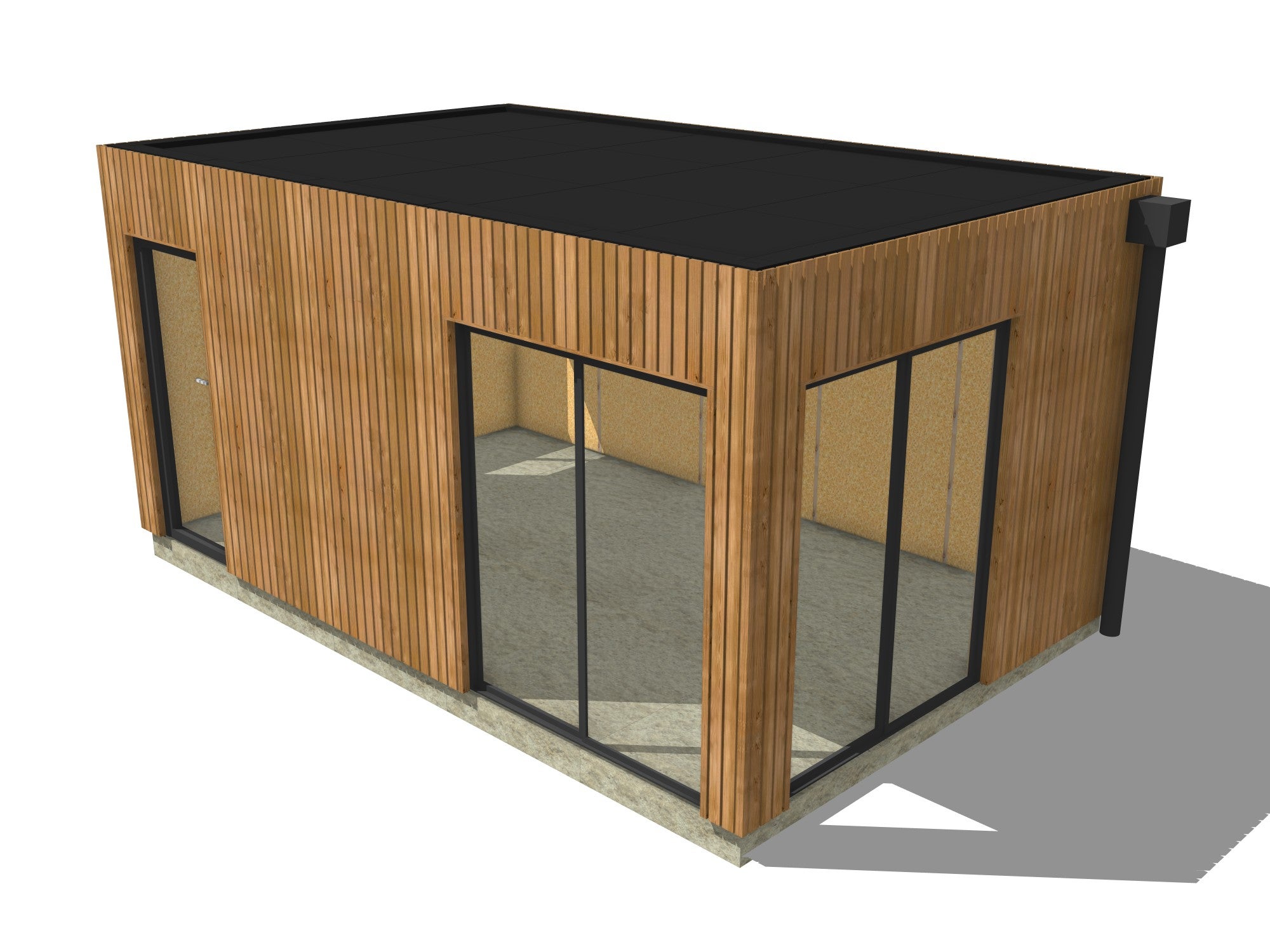 Studio de jardin habitable en bois 5,5 x 3,5 x 2,7 m / menuiseries alu k-line - 2