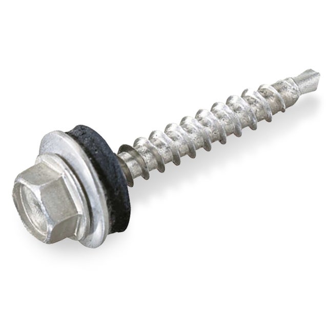 Tornillo autoperforante galvanizado 4,8 x 35 mm con junta de EPDM para chapa ondulada