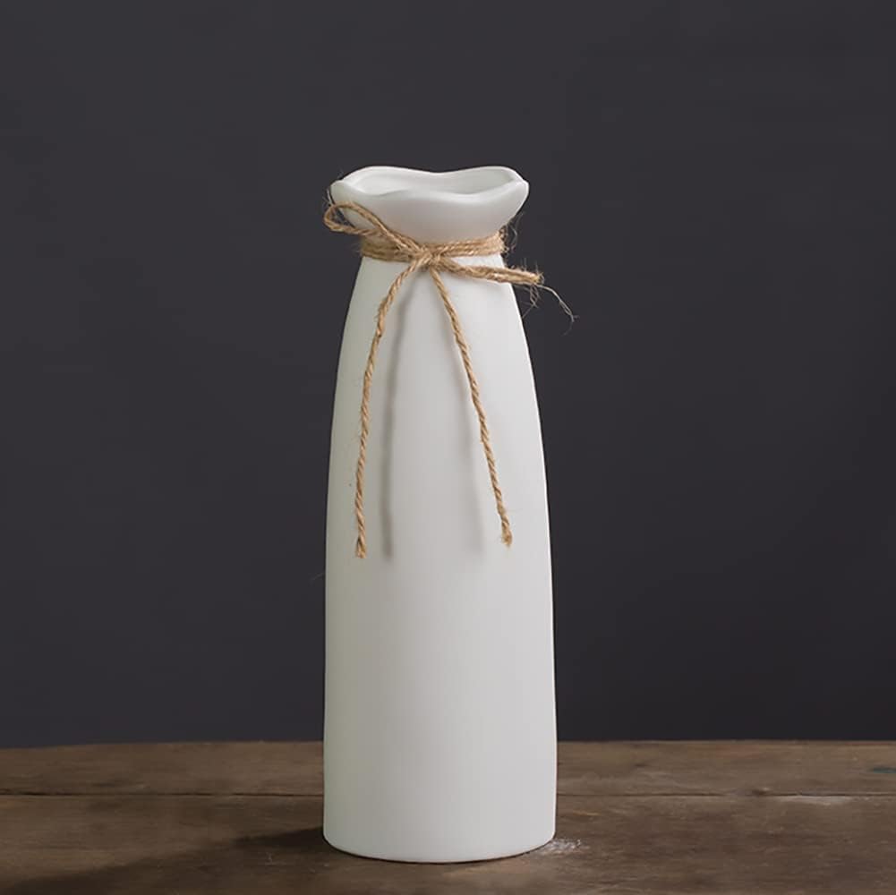 Jarrón de cerámica blanca, jarrón de flores secas, adecuado para la decoración del hogar moderno, un buen regalo. - 3