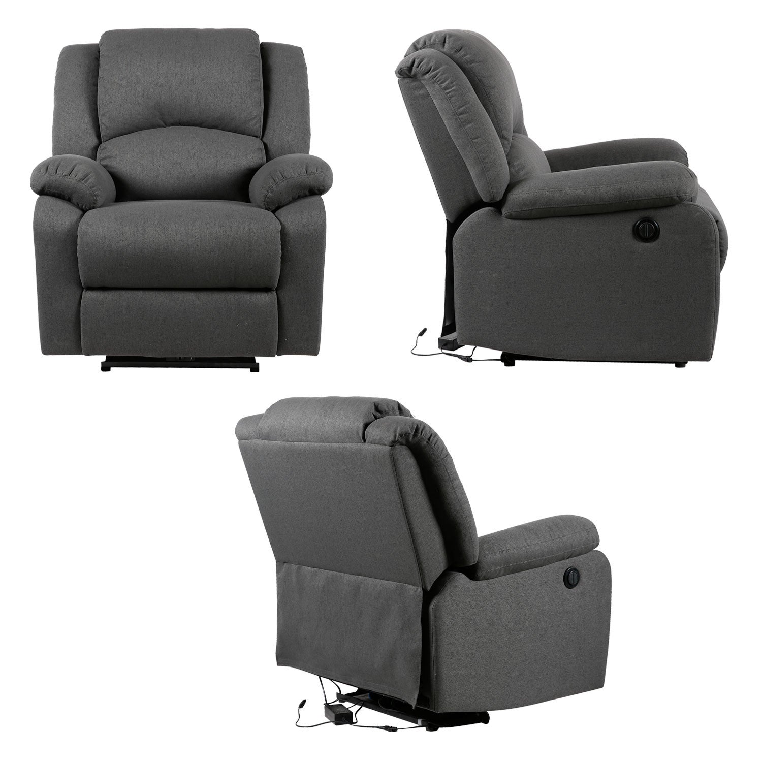 Fauteuil électrique inclinable gris anthracite CLOUD - 3
