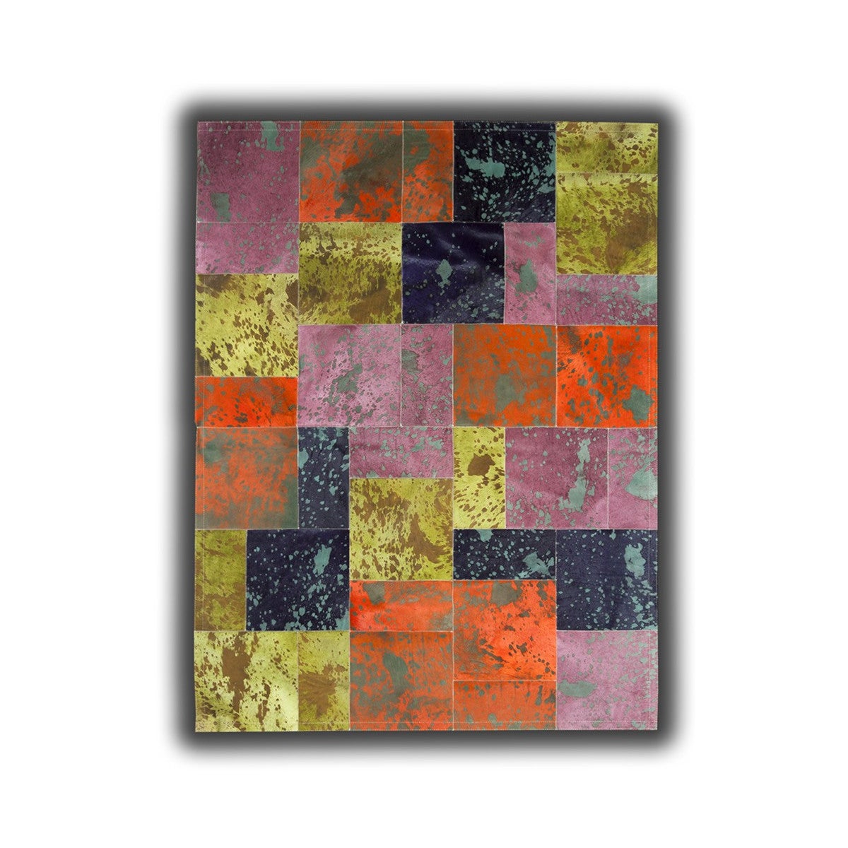 Tapis PATCHWORK 21723 gris - Peau de vache, planches beige 120x170 cm