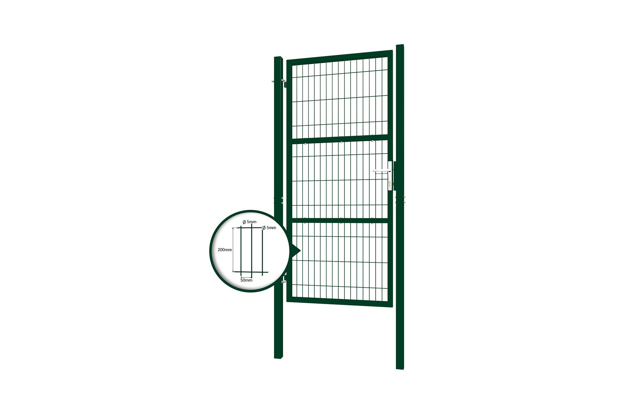 Portillon grillagé 1m RAZO H.200cm Vert - 6