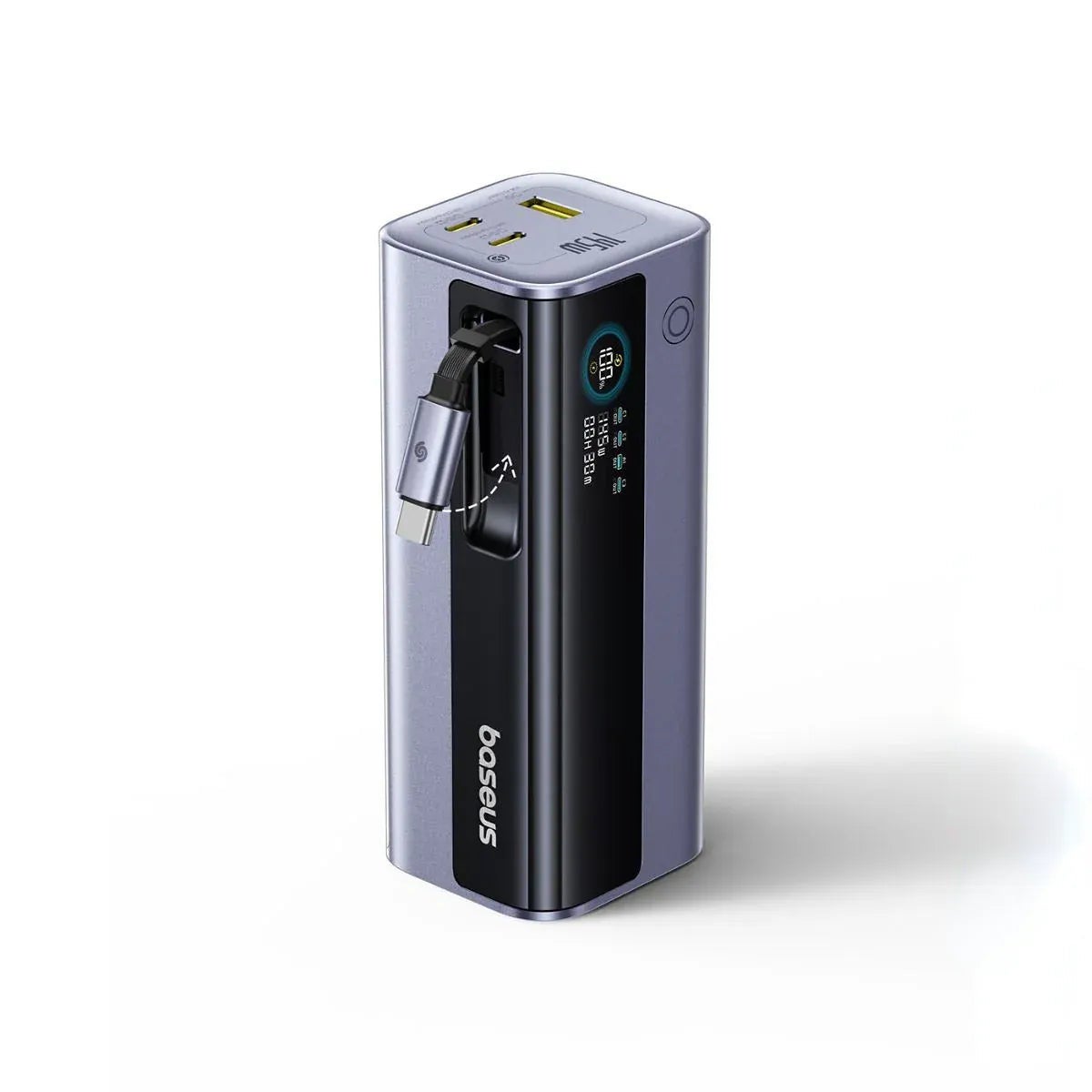 Baterie Externa Baseus EnerGeek GR11 E0027B01 | 20000mAh, 145W, 2x USB-C, USB-A, Cablu Retractabil