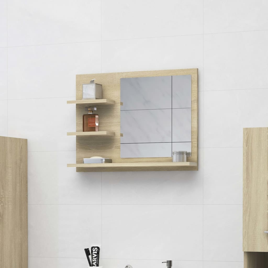 Maison Exclusive Miroir de salle de bain chêne sonoma bois d’ingénierie - 8