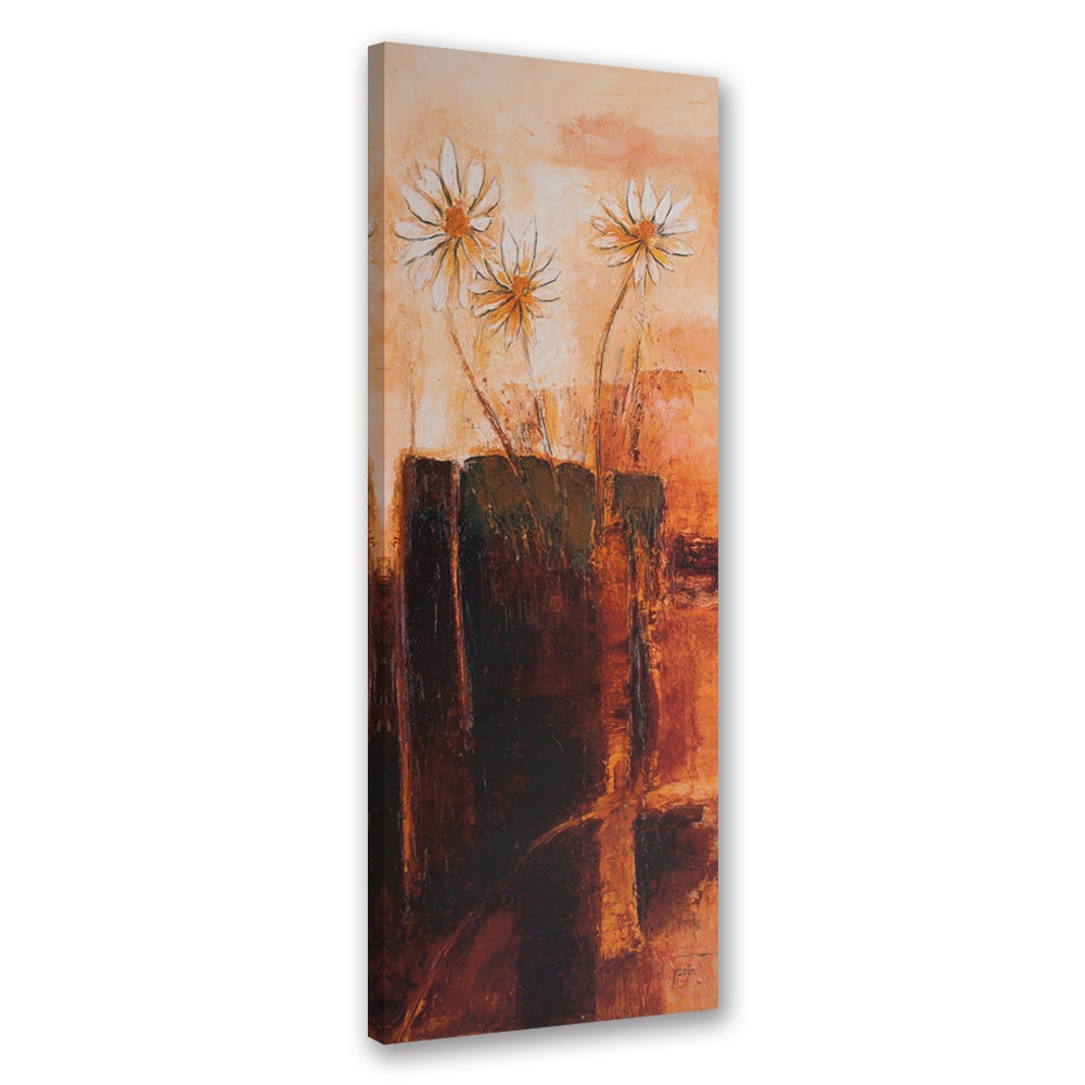Obraz na płótnie, Kwiaty malowane 50x150