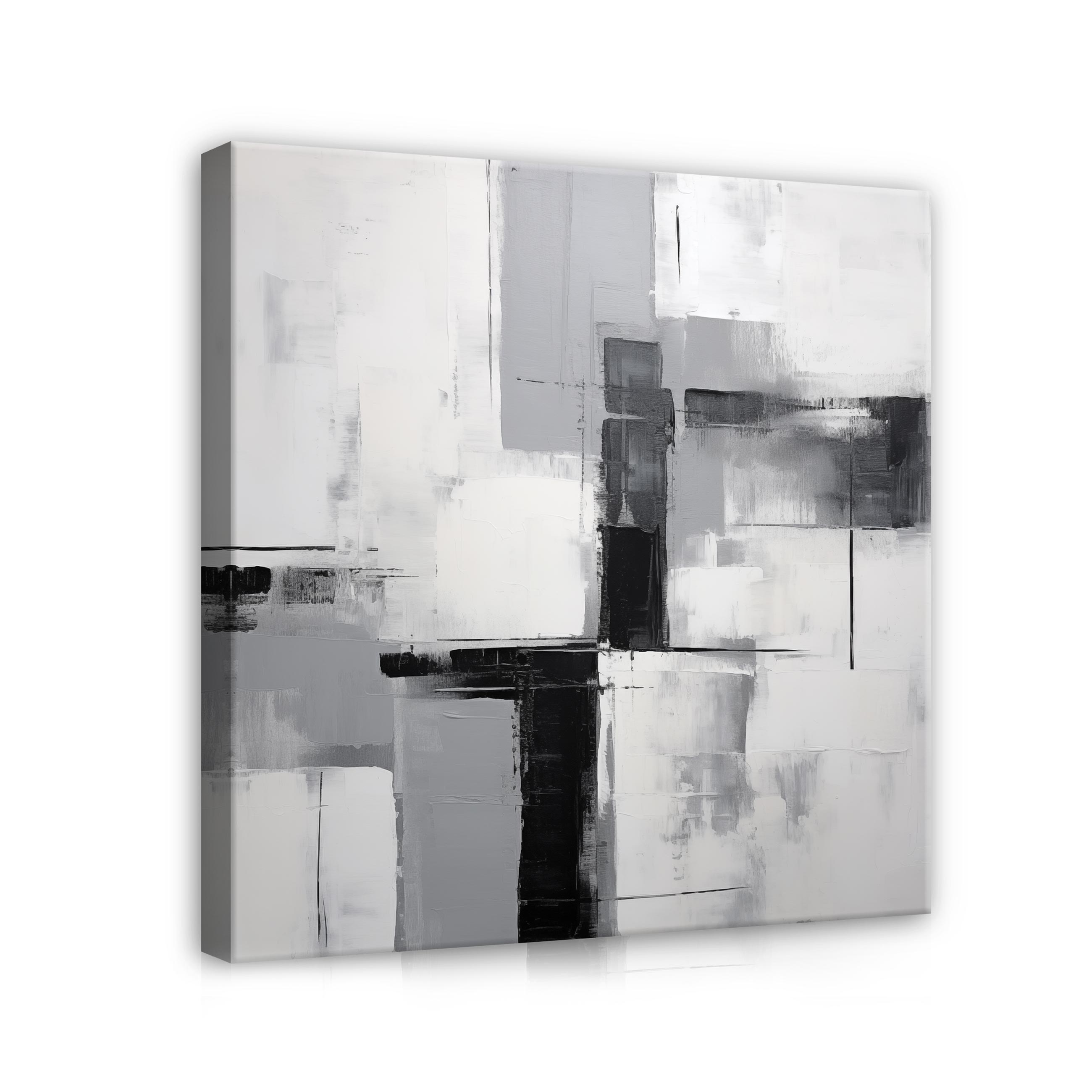 Cuadro en lienzo abstracción boho arte modernas 80x80 cm xxl impresión en lienzo decoración de pared canvas para salón lista para colgar