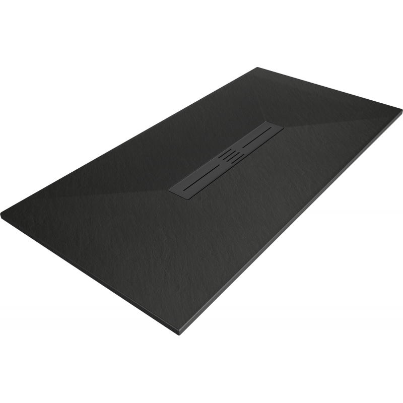 Mexen Toro brodzik prostokątny SMC 200 x 70 cm, czarny, maskownica czarna - 43707020-B