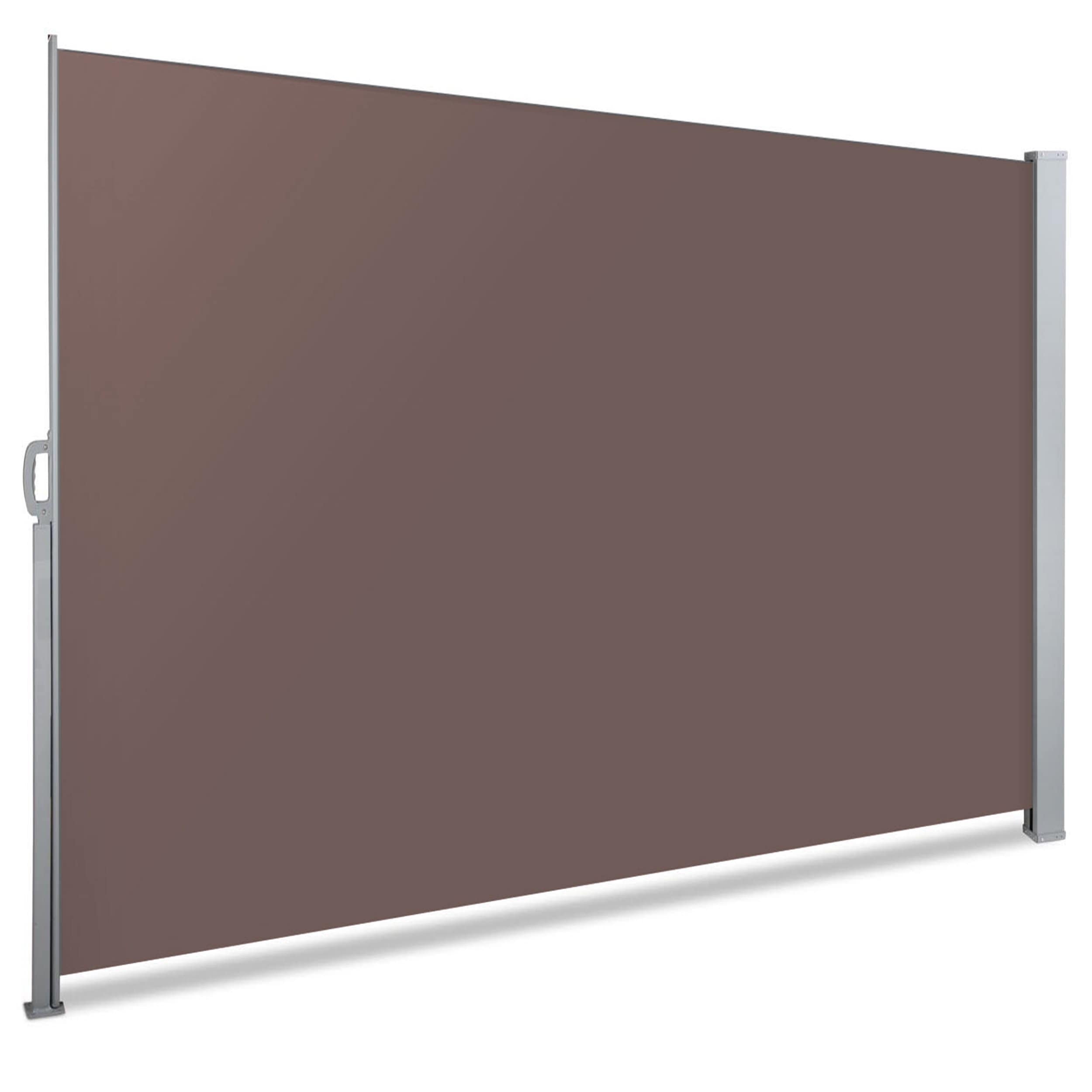 Toldo lateral retráctil para balcón y terraza, protección de la intimidad, 140 x 300cm, marrón