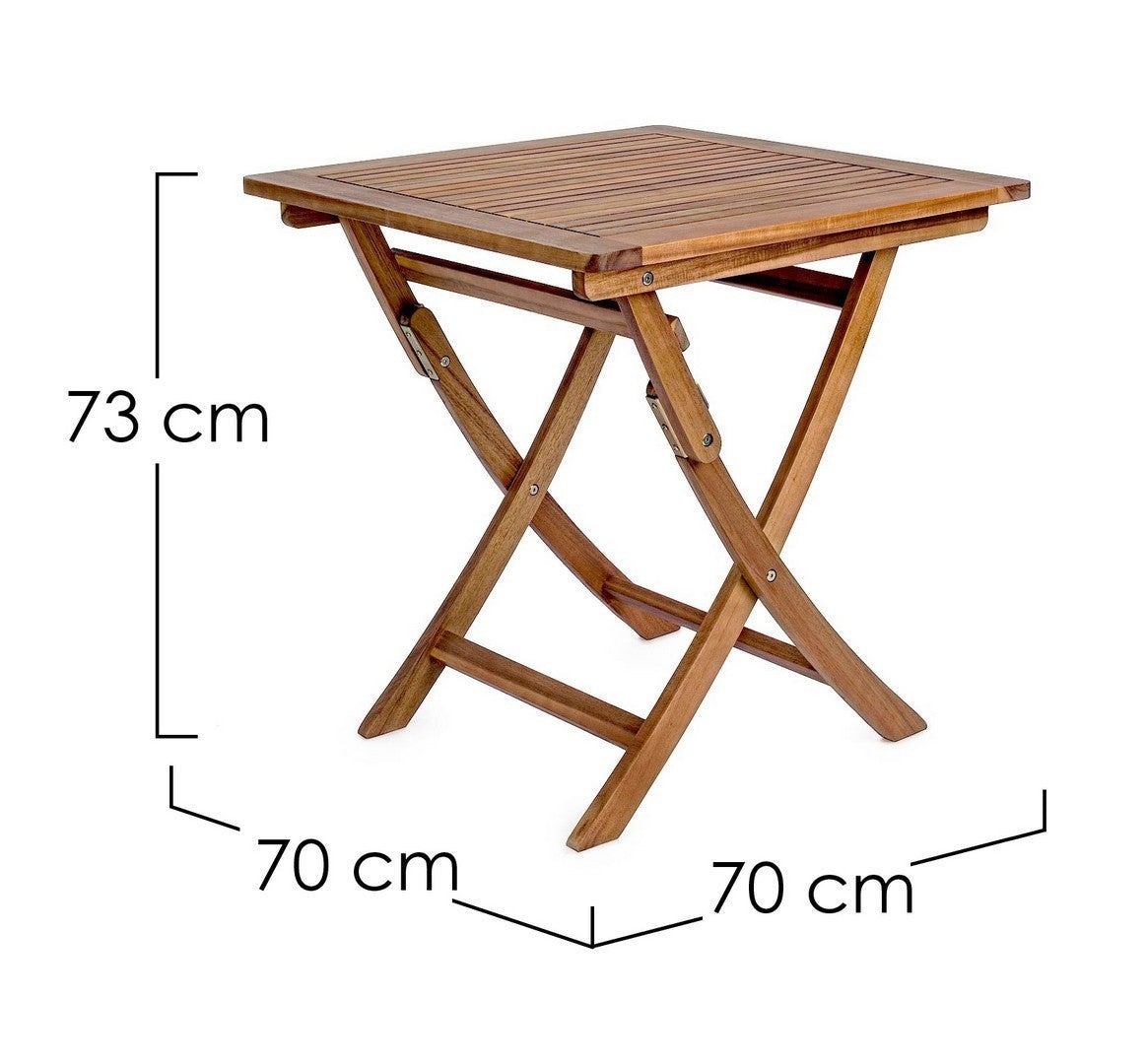 Table de jardin carrée 70 cm en acacia huilé - INES - 2