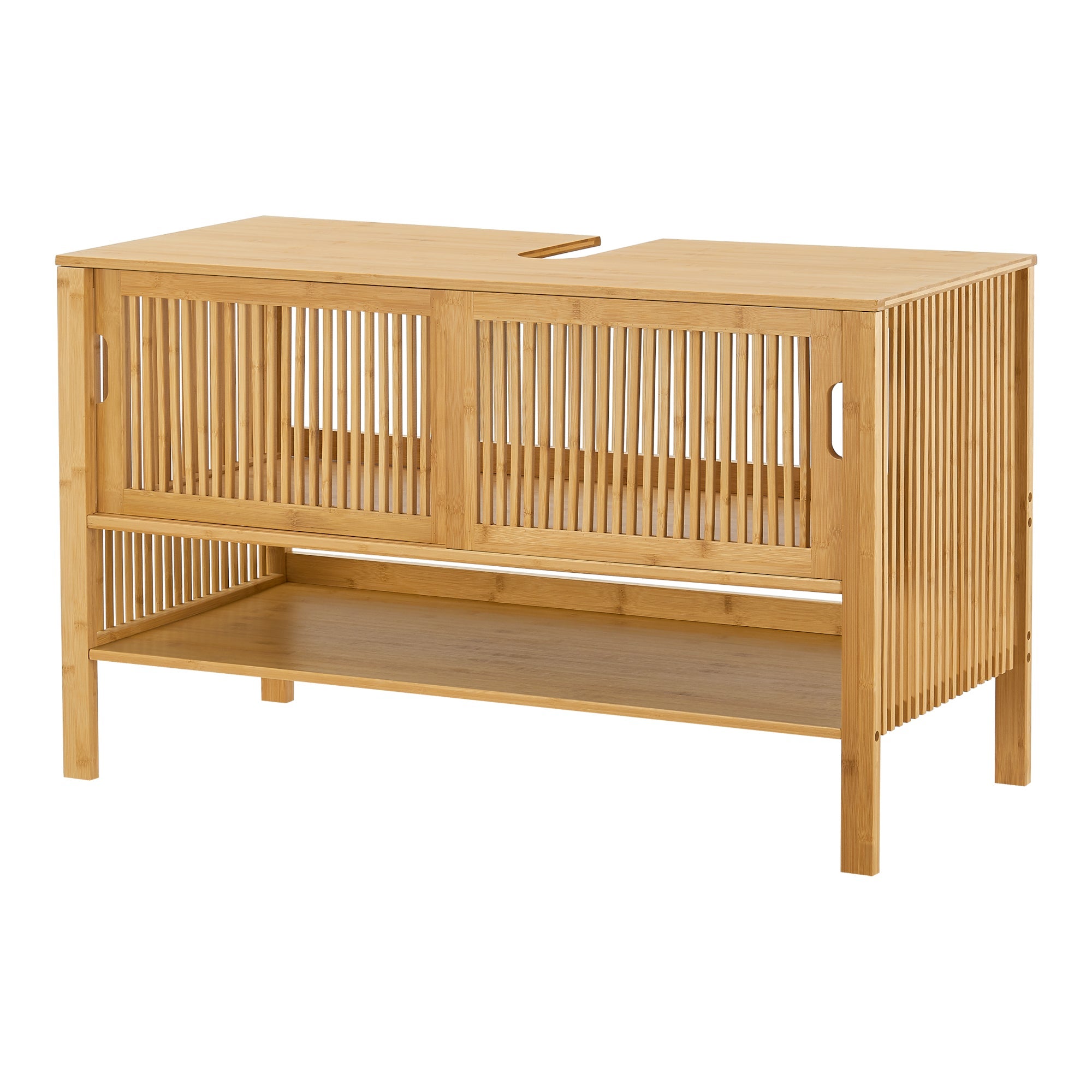Mueble de baño bajo lavabo diseño bambú 60 x 100 x 45 cm acabado natural 03_0009979