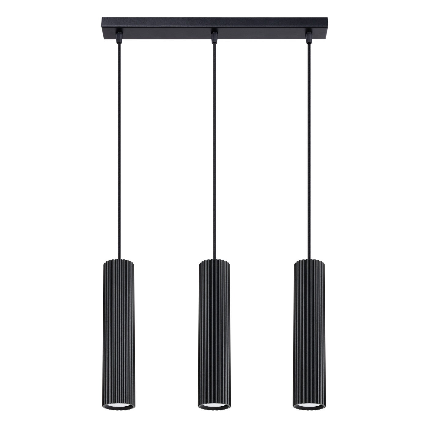 Lampa wisząca Karbon czarna 3xGU10x10W do kuchni wym: 98 x 45 x 6,5 cm aluminium Sollux Lighting