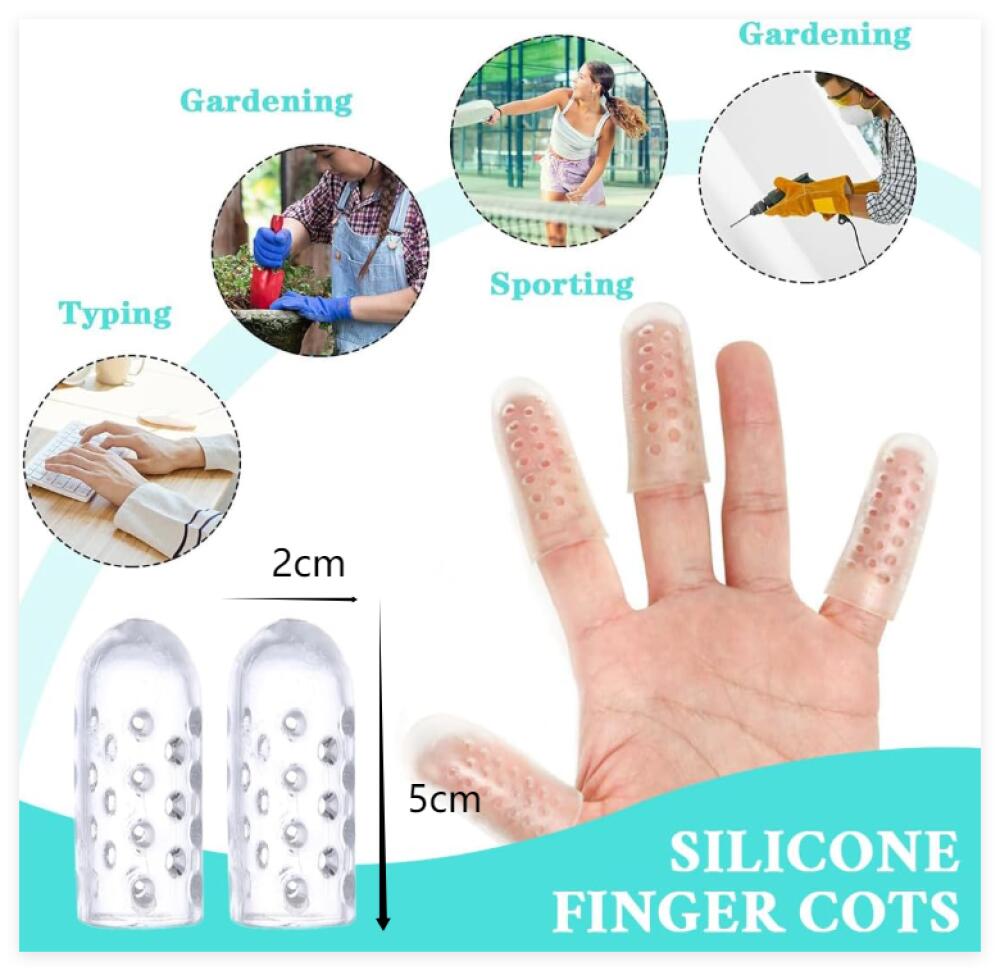 12 protectores de dedos de gel de silicona para protección de dedos - 2