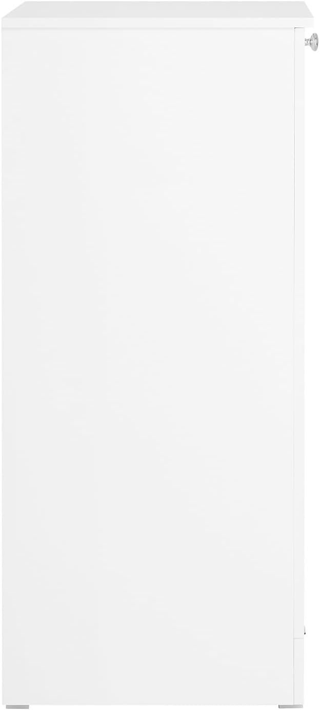 SoBuy Armoire à Linge 2-en-1 avec Sac Amovible, Meuble de Salle de Bain 3 Étagères et Panier à Linge, Blanc, BZR105-W - 5