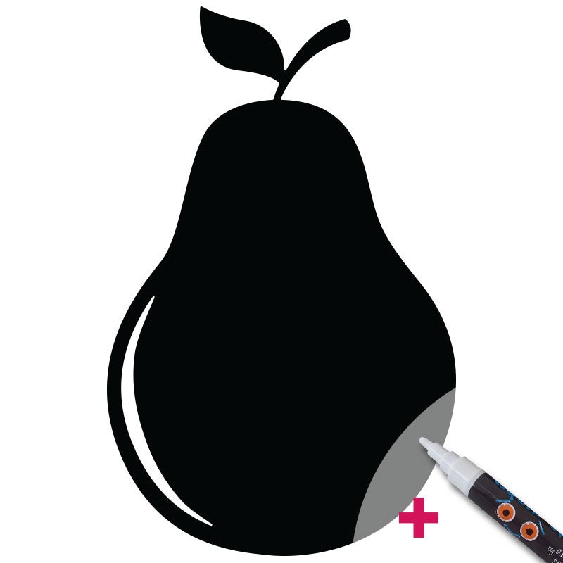 Adesivo lavagna pera + bianco gesso liquido - Sticker adesivo - adesivi murali - 70x45cm - 4