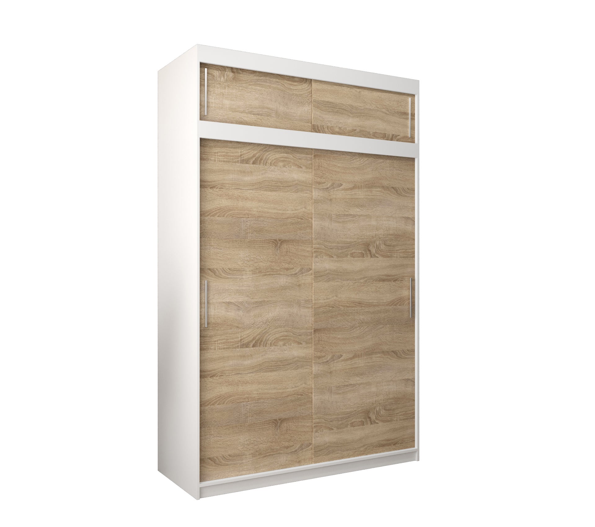 Szafa przesuwna z nadstawką garderoba TOKYO 150 x 62 x 240 cm Biały + Sonoma - Abiks Meble