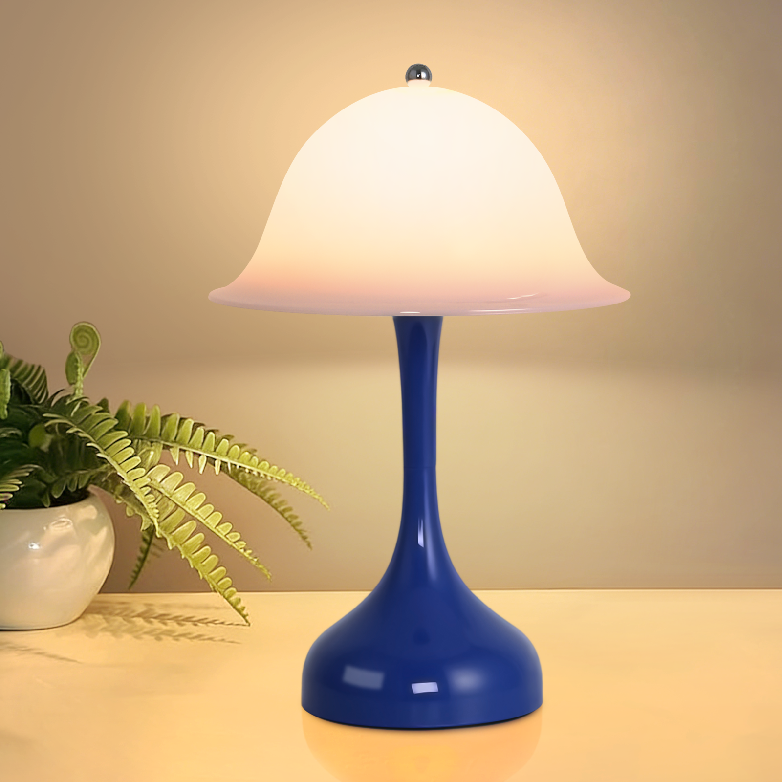 Lampă de masă fără fir LED - Lampă de tichet cu tijă, 3 Temperaturi, Reîncărcare USB, Design Modern pentru Salon Desktop
