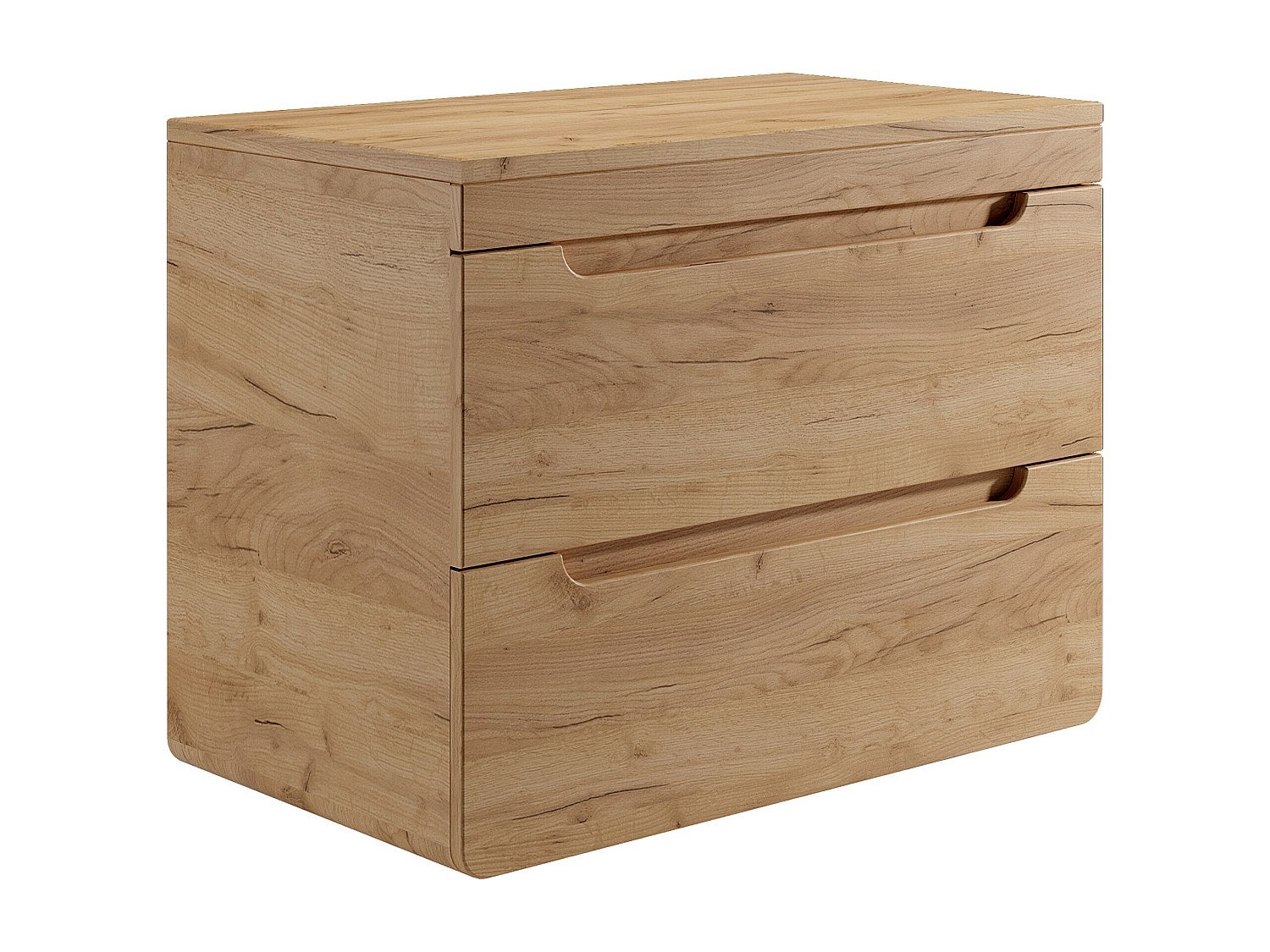 Szafka pod umywalkę wisząca z blatem - 80 cm - Naturalny jasny - ARUBA