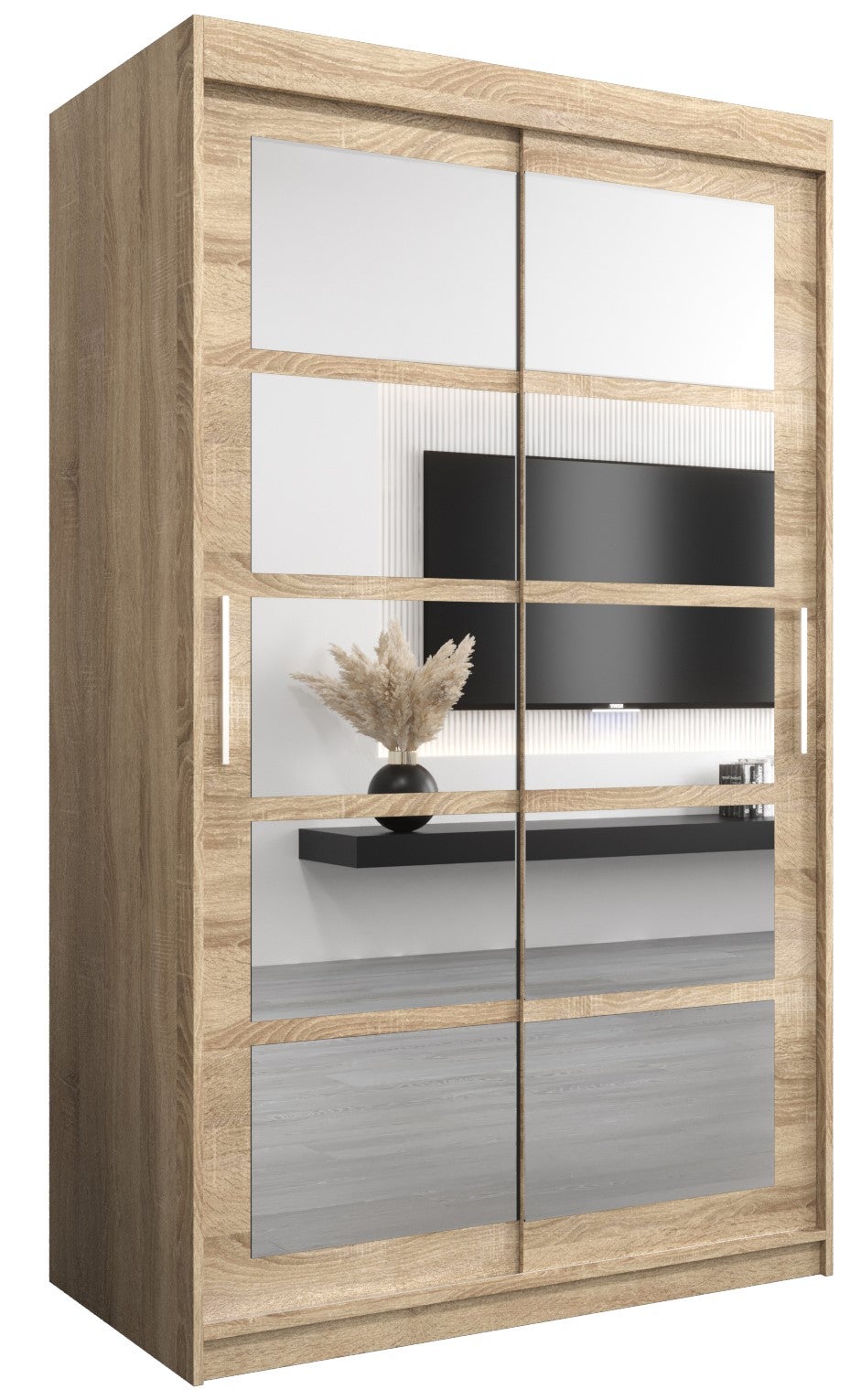 Szafa przesuwna garderoba ROMA 2 120 x 62 x 200 cm Sonoma - Abiks Meble