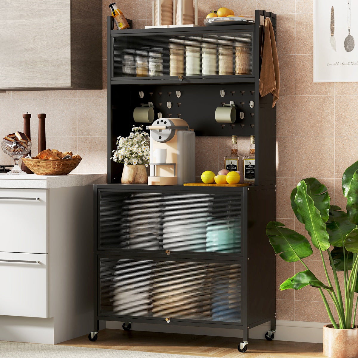 Scaffale da cucina in metallo a 5 ripiani, resistente, autoportante, bianco, 100 x 50 x 150 cm