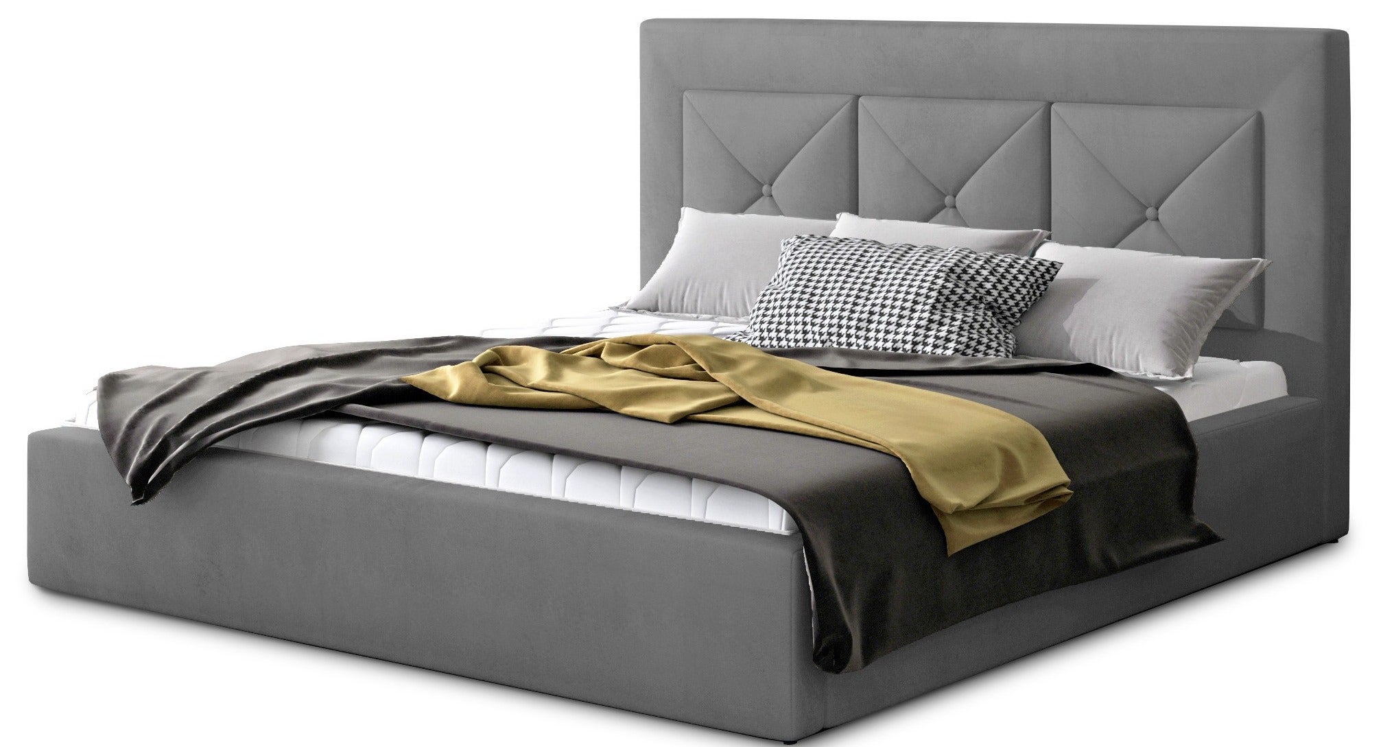 Lit Coffre 140x200 Avec Rangement - LED Réglable, Prises USB, Tête De Lit Rembourrée Gris Lin - Inclut Matelas