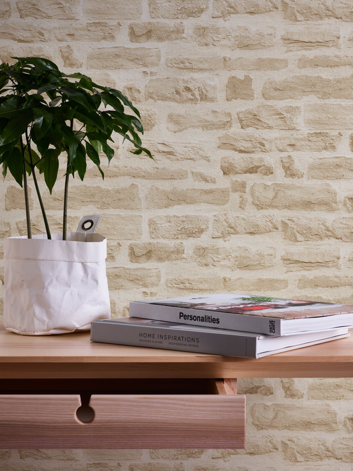 Profhome 355802-GU Papier peint aspect pierre carrelage lisse mat 5,33 m2 - 4