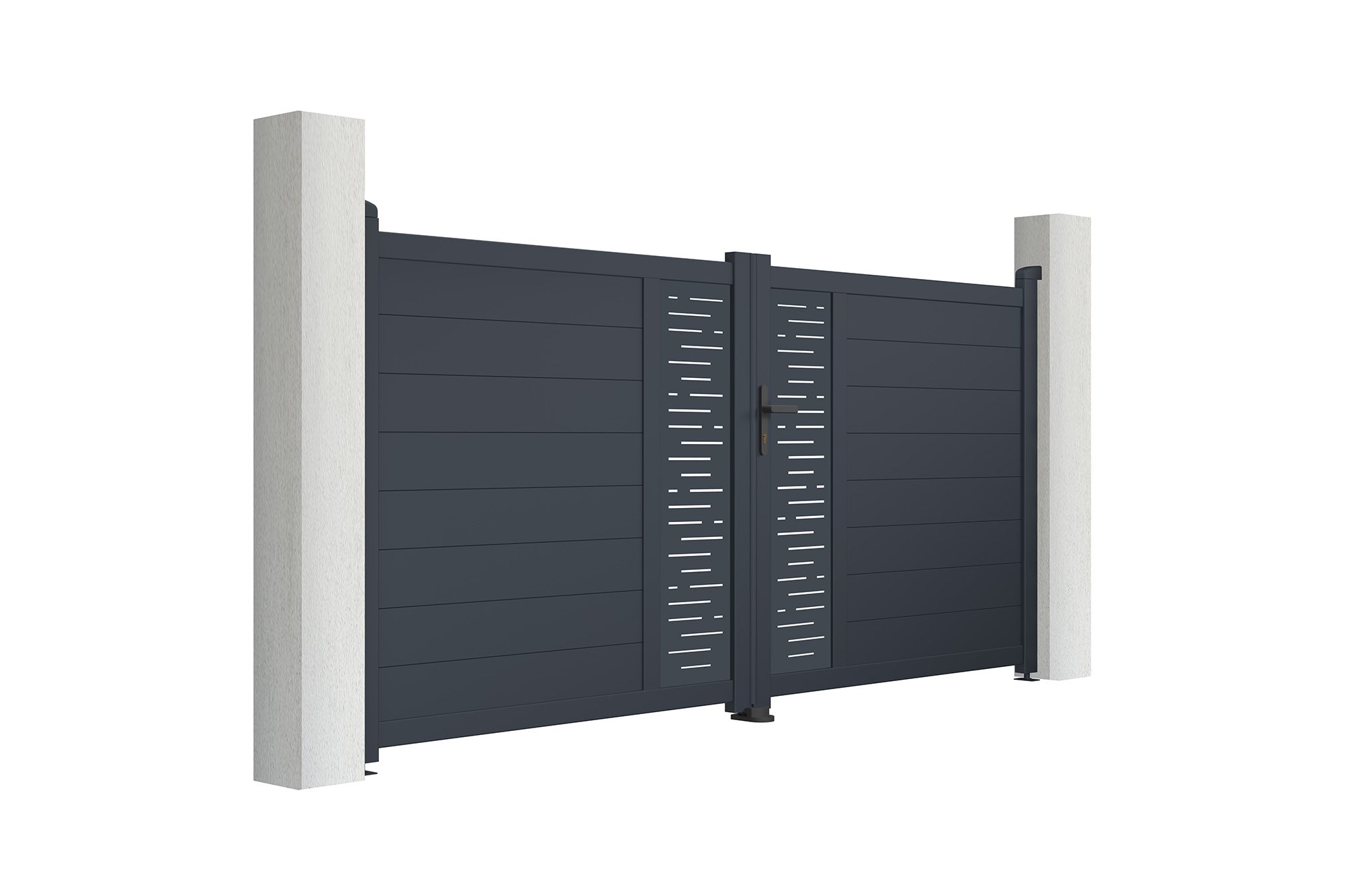 Portail battant 3m ARLBERG H.140cm aluminium gris - 3