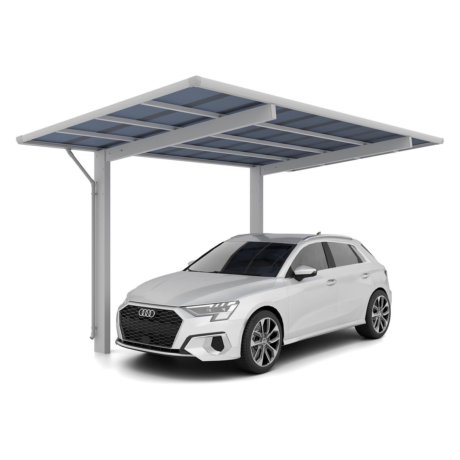 Carport WING - Type 80 Anodisé coloris inox brillant Charge de toiture ...