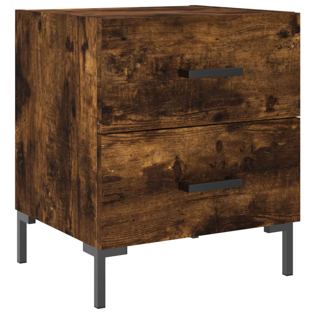 Maison Exclusive - Tables de chevet 2pcs chêne fumé 40x35x47,5cm bois d’ingénierie - 5