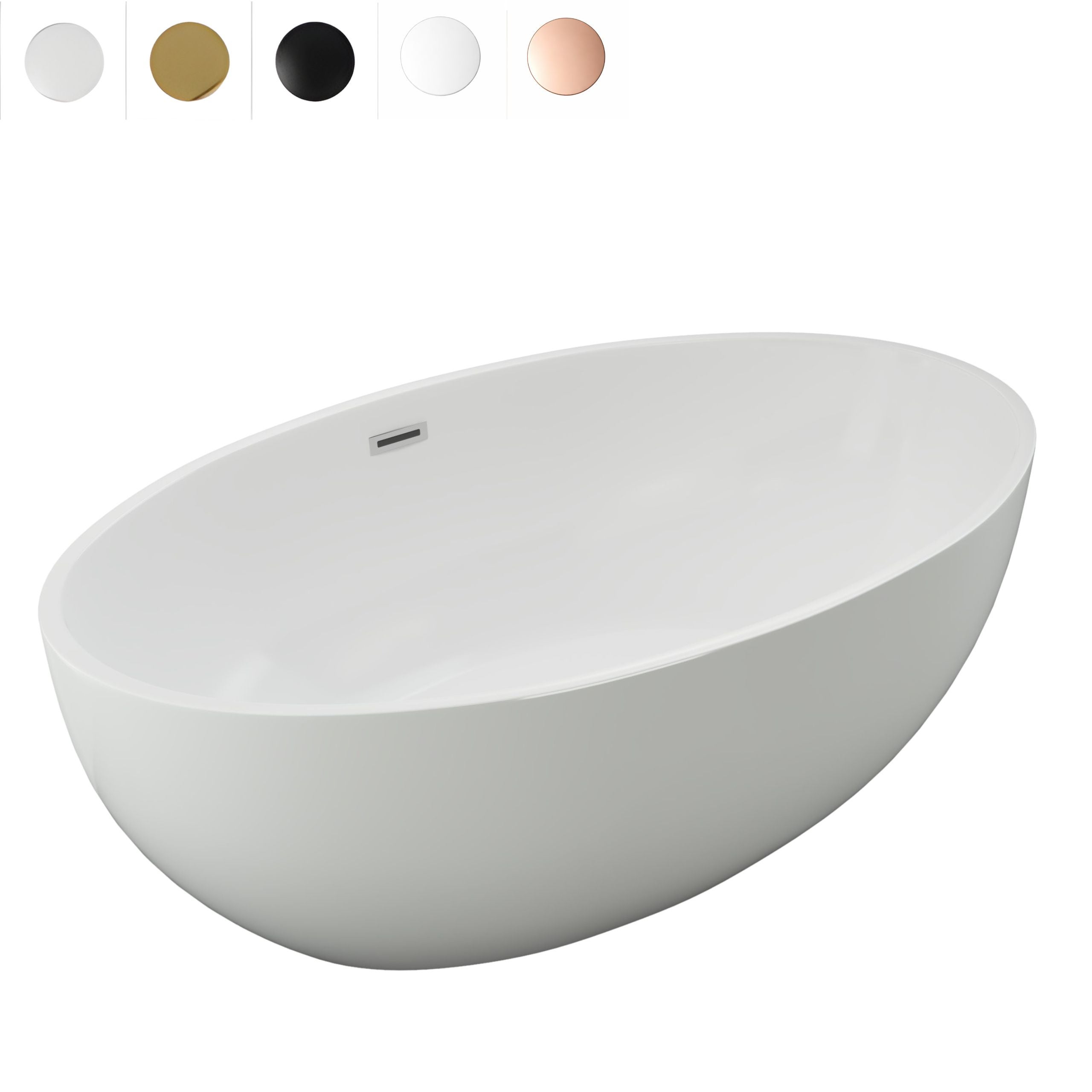 WANNA WOLNOSTOJĄCA LUNA AKRYLOWA 175 X 100 BIAŁA + SYFON KOREK PRZELEW 5 KOLORÓW