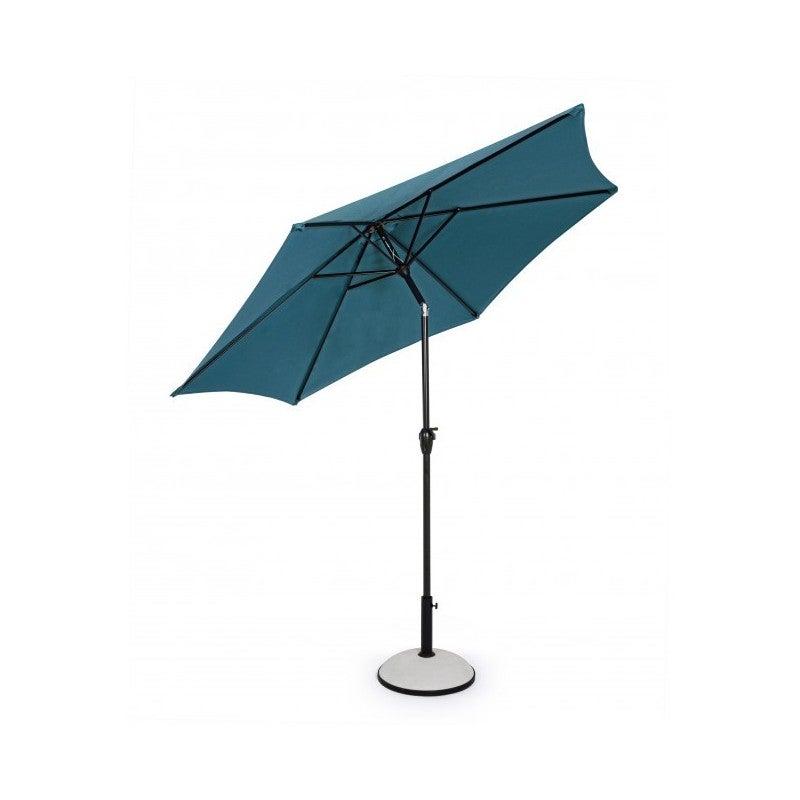 Parasol rond 270 cm en toile bleu et mât en acier - PARAZ - 7