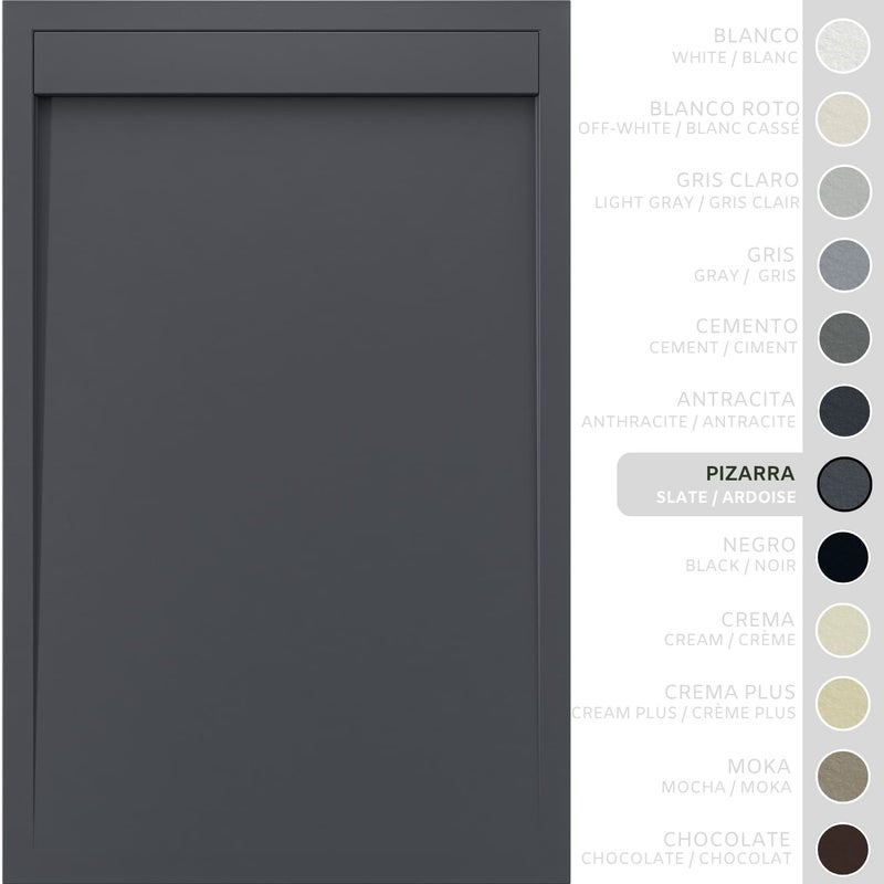 SOULHOME Brodzik prysznicowy– Żywica– Gel Coat– Gładka/Kamienna tekstura – Antypoślizgowy – łupkowy- 160X70- Niski 3cm– Minimalistyczny