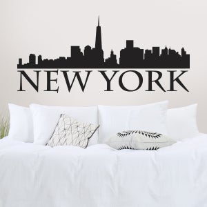 Sticker Interrupteur New York – Aspect Brillant Noir, 8x3 Cm, Personnalisation Facile