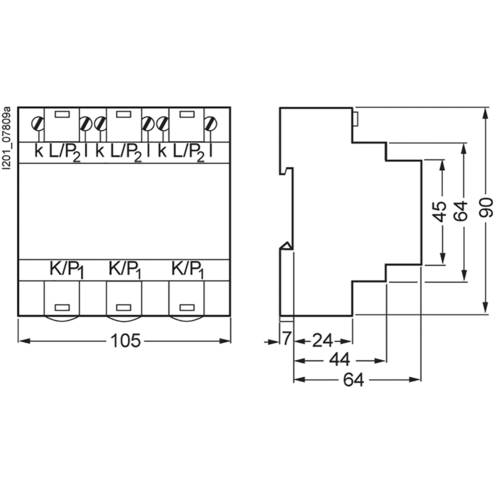 Siemens 7KT1201 7KT1201 Transformateur de courant triphasé Courant primaire 100 A Courant secondaire 5 A Diam. de - 3