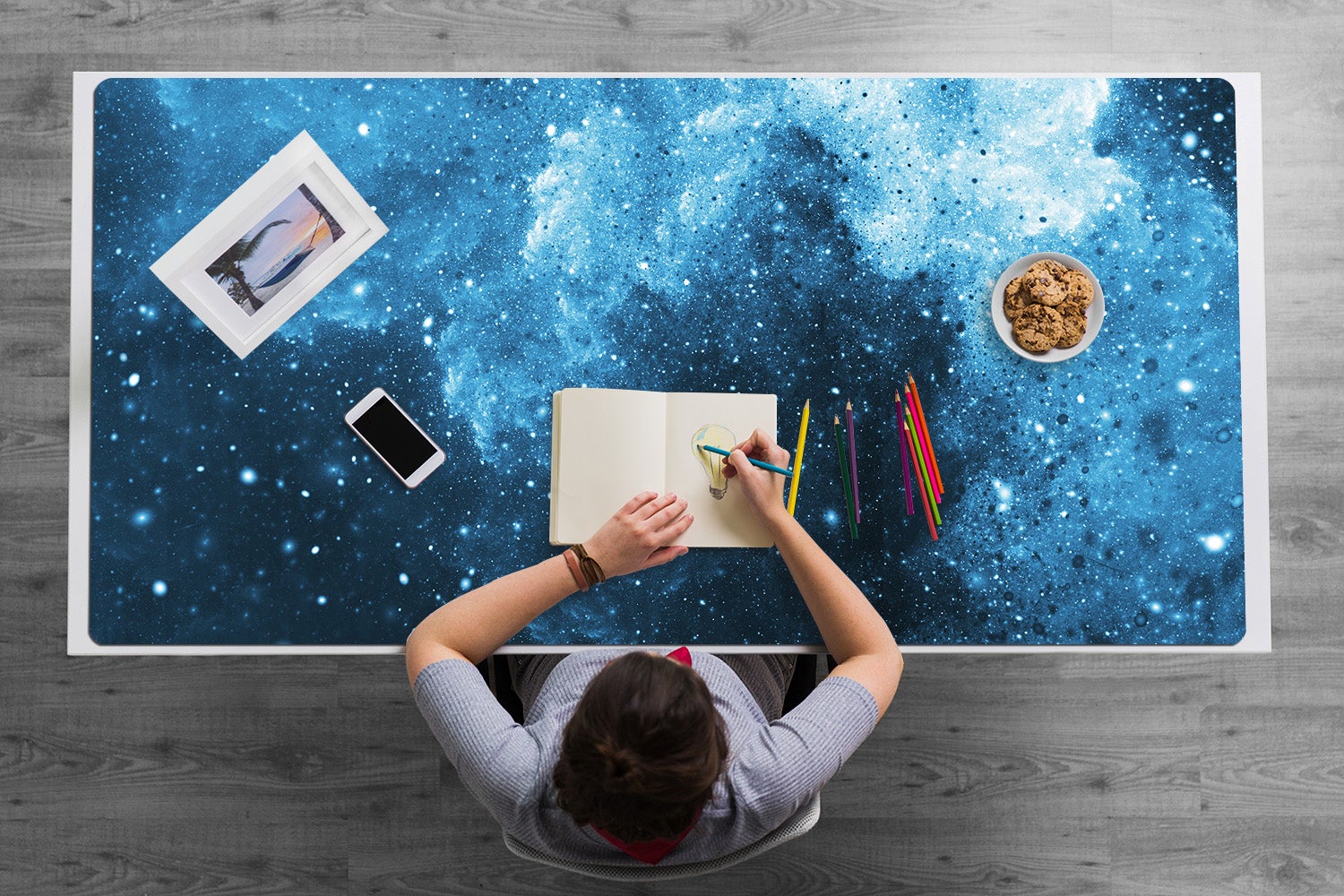 Mata na biurko niebo nocą 120x60 cm, podkładka dekoracyjna do biura i domu – Tulup - 3